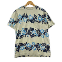 半袖Tシャツ 90s ハワイアンプリント ハイビスカスTee M GRY M