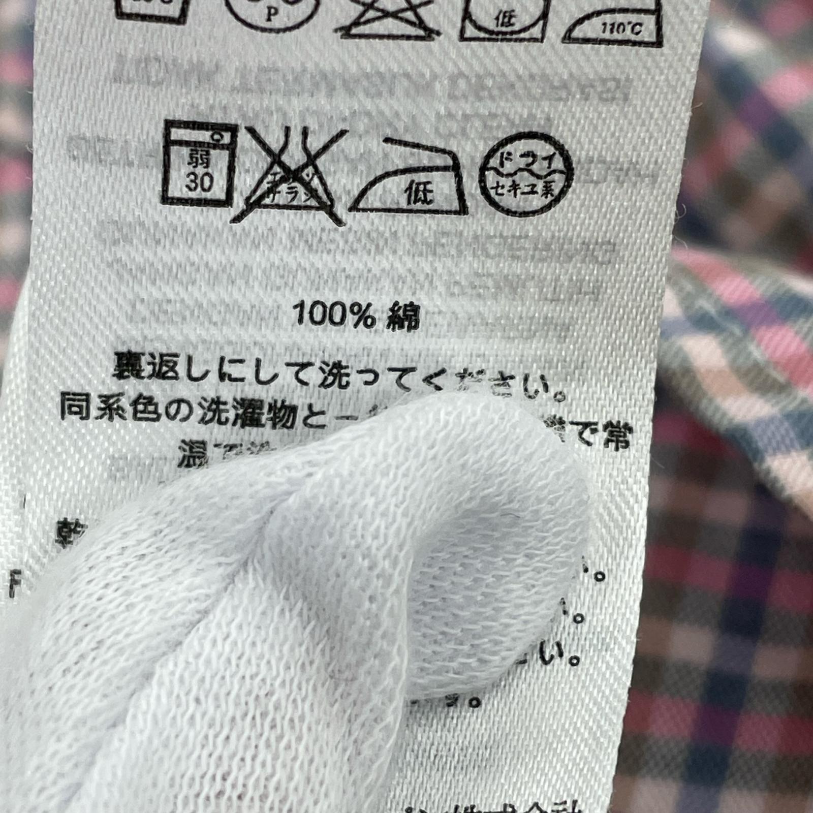 長袖シャツ ボタンダウンチェックシャツ S