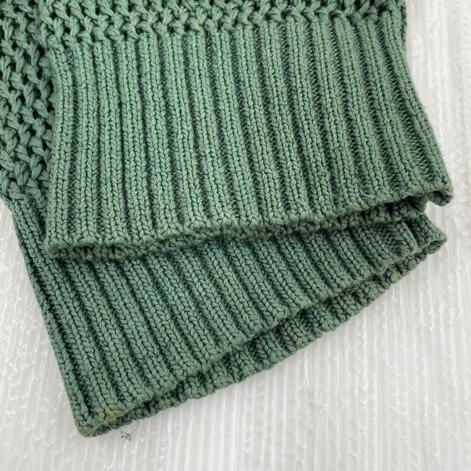 長袖Tシャツ Pullover Fringe Net Knit フリー グリーン