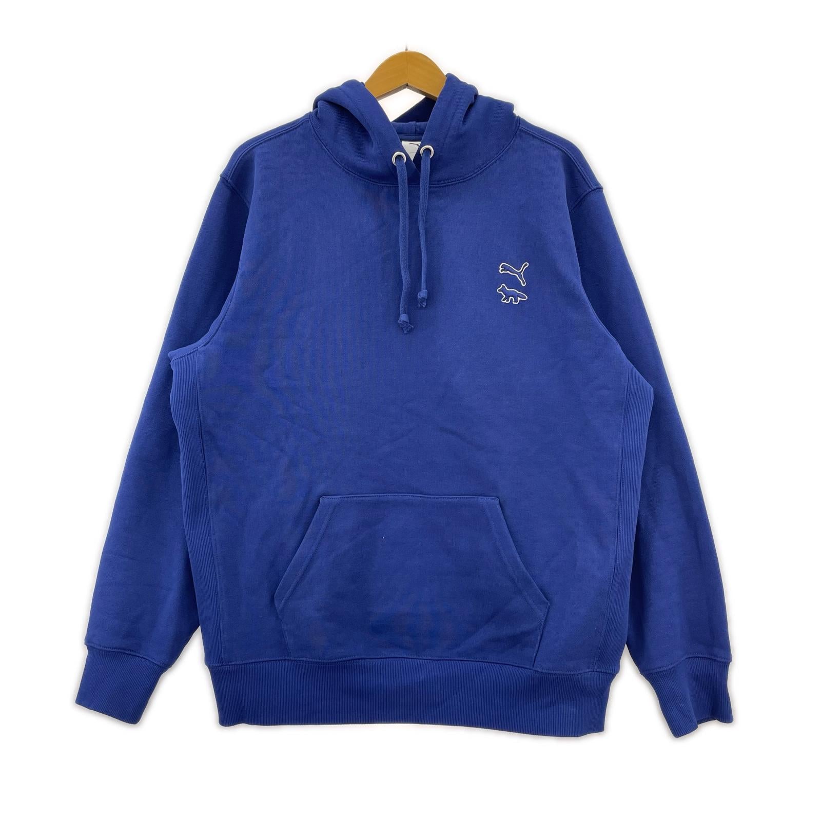 パーカー ☆PUMA ×MAIOSN KITSUNE KITSUNE HOODIE L ブルー L ブルー