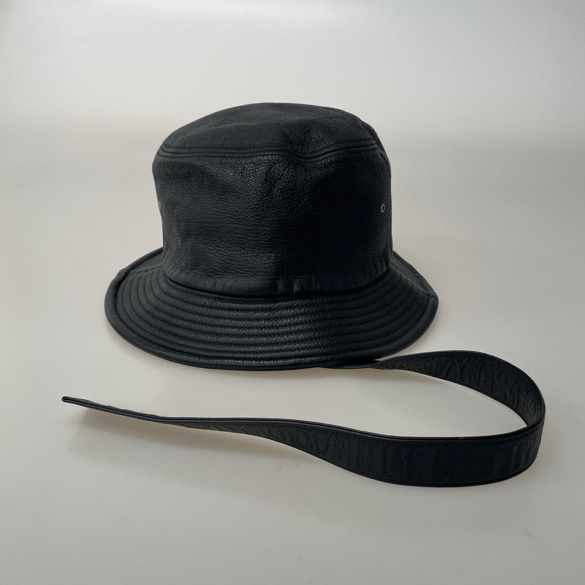ハット PEACEMINUSONE LEATHER BUCKET HUT ブラック