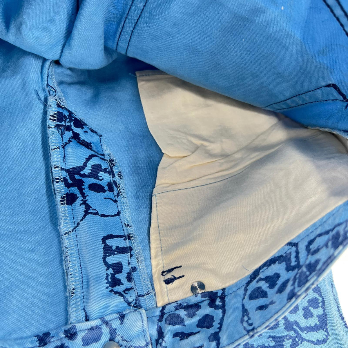 パンツ スカル柄 青 (M) M ブルー