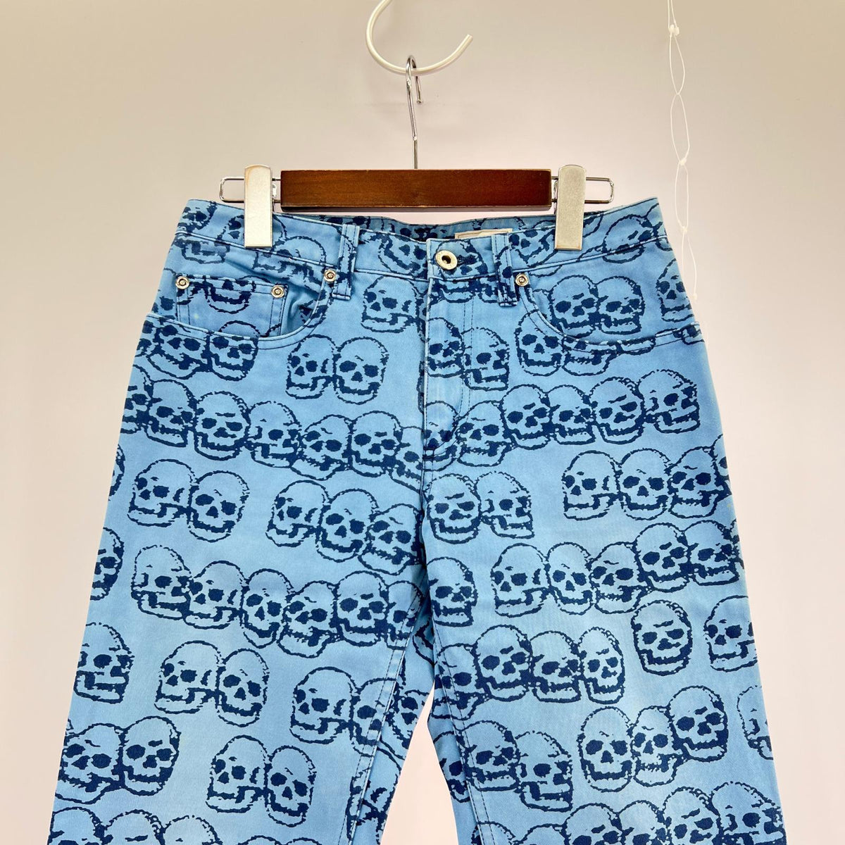 パンツ スカル柄 青 (M) M ブルー