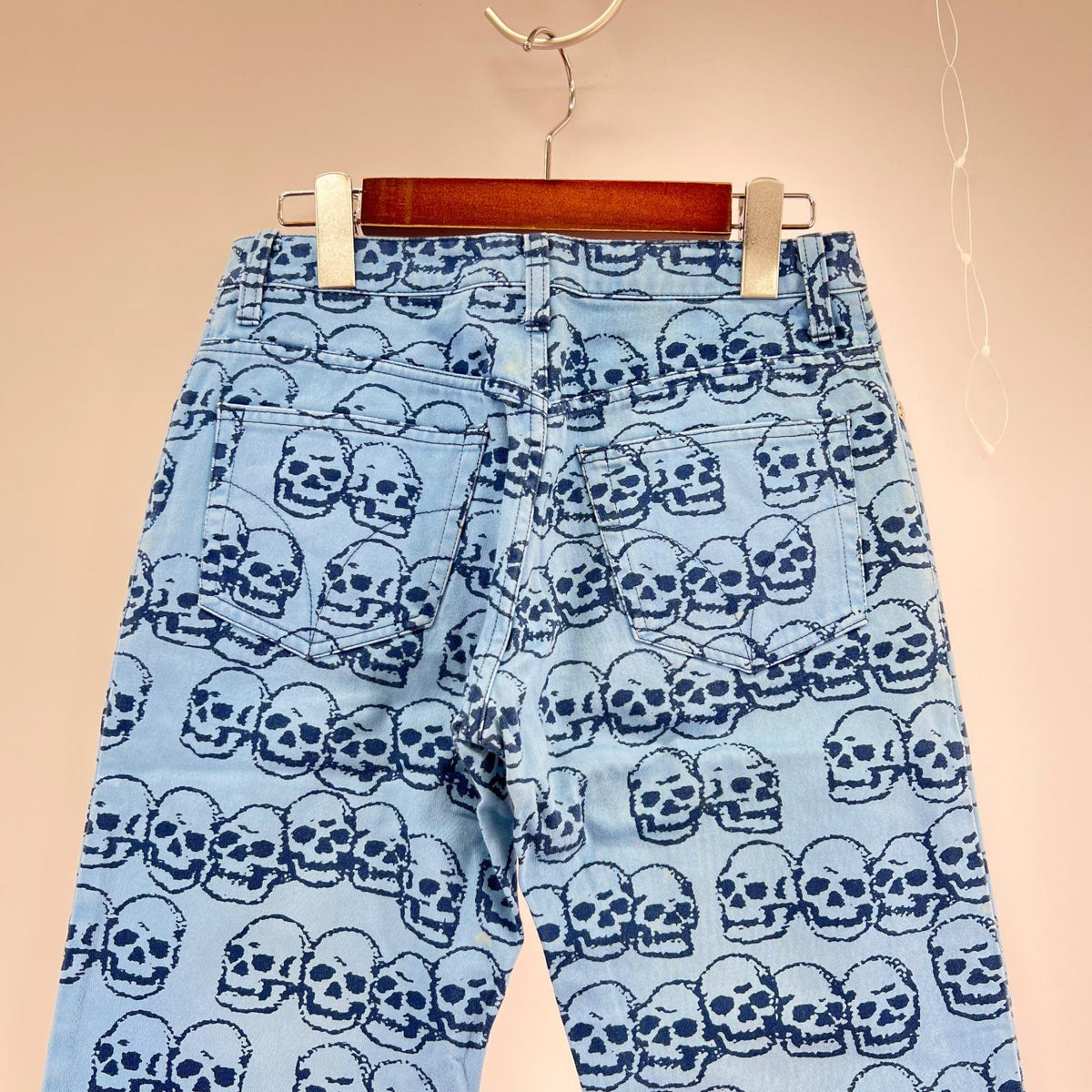 パンツ スカル柄 青 (M) M ブルー