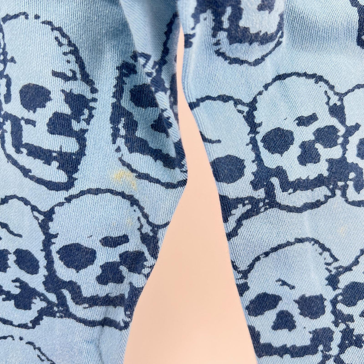 パンツ スカル柄 青 (M) M ブルー