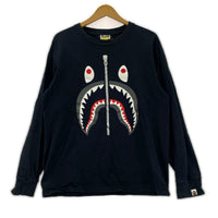 長袖Tシャツ シャークグラフィック 黒 (L) L ブラック