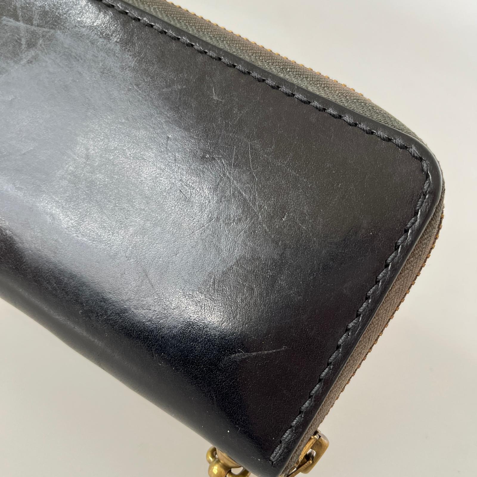 長財布 FUNNY ラウンドファスナー レザー財布 黒 ブラック