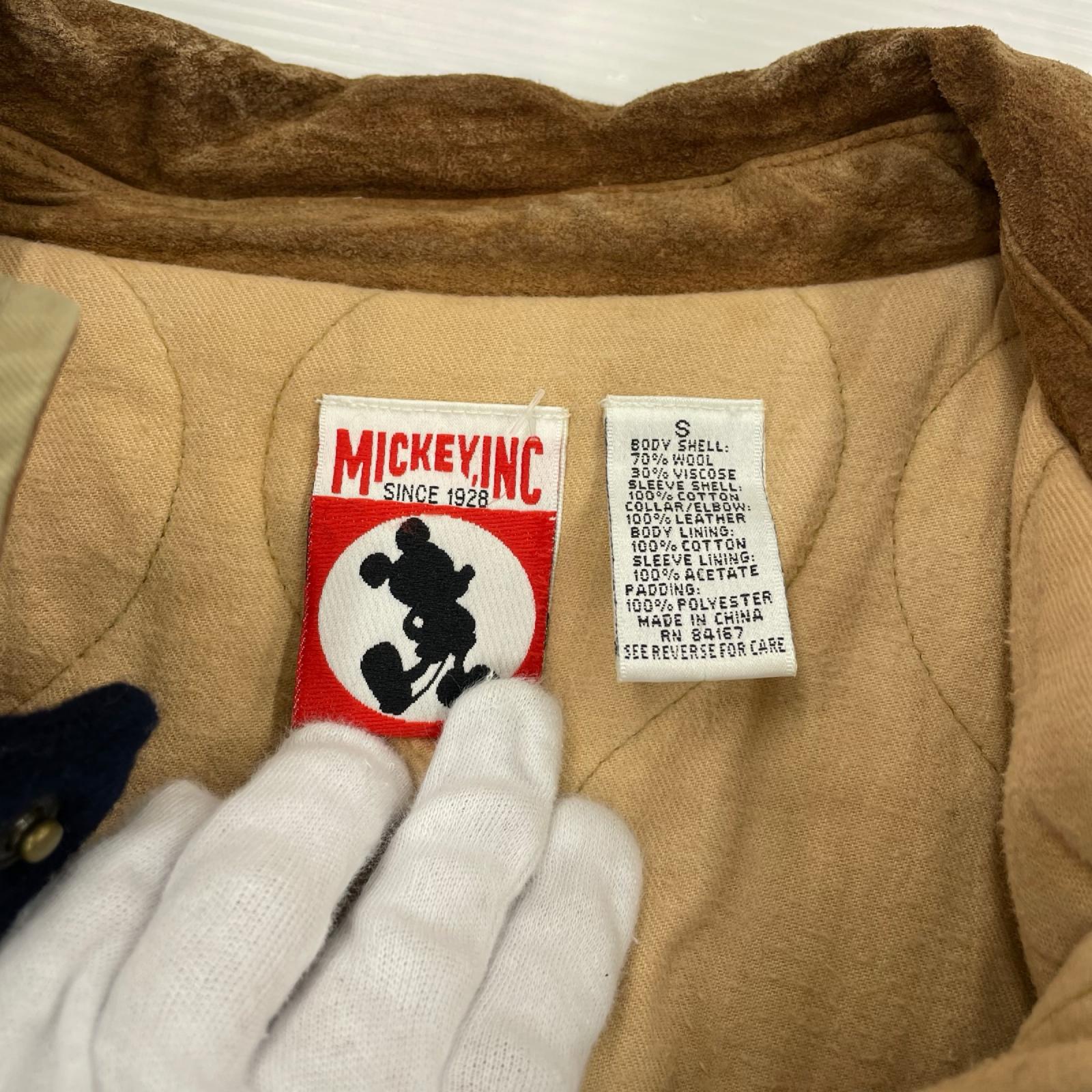 ジャケット mickey inc ウール切替スタジャン ネイビー (S) S ネイビー
