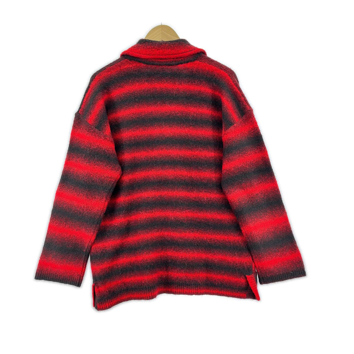 ジャケット ダブルニットジャケット 黒赤グラデーションボーダー (S) S レッド