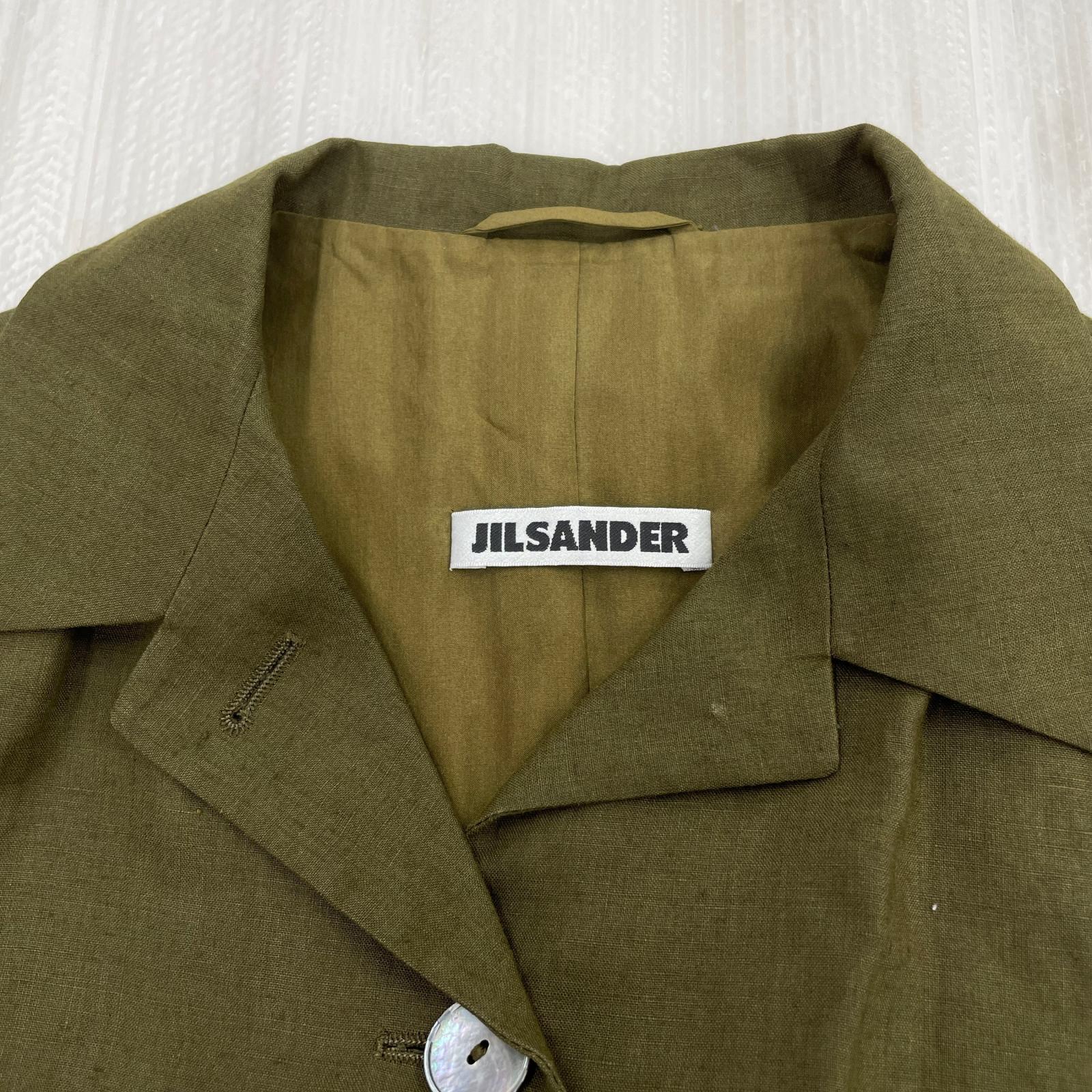 セットアップ JIL SANDER 90-00s サンフレール リネンセットアップ 36 カーキ 36 カーキ