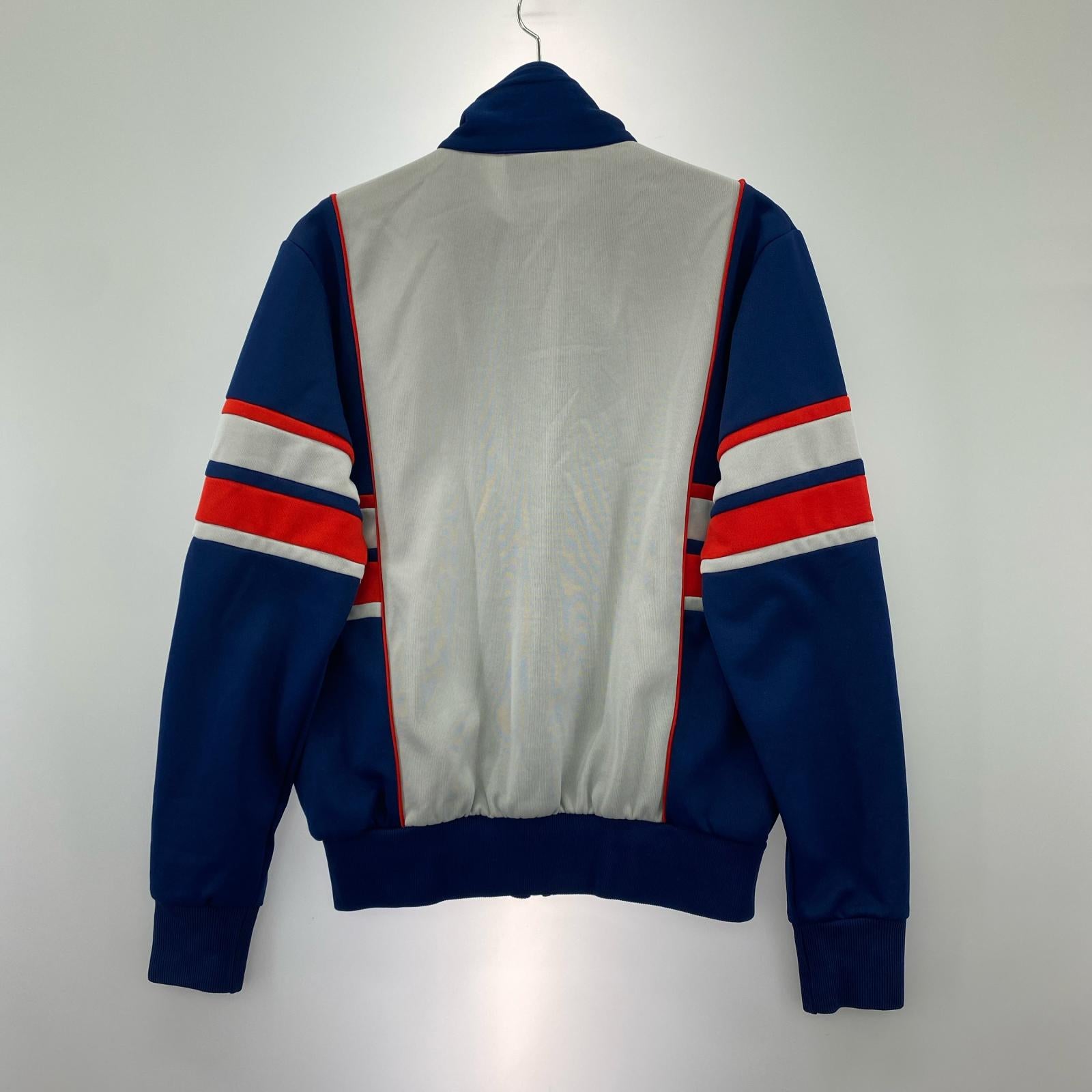 ジャケット NIKE 80s 紺タグ トラックジャケット S グレー×ネイビー×レッド S