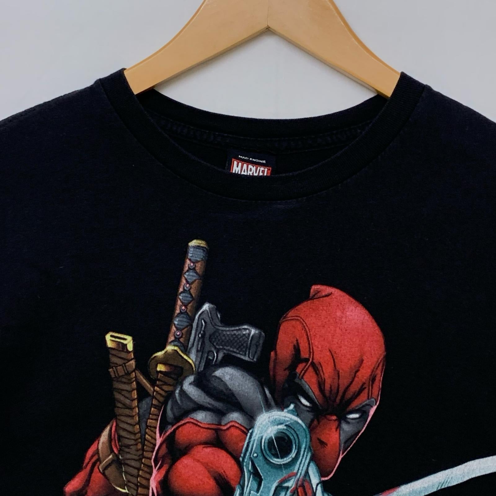 半袖Tシャツ MARVEL 2011 デッドプール キャラプリントTee ブラック ブラック
