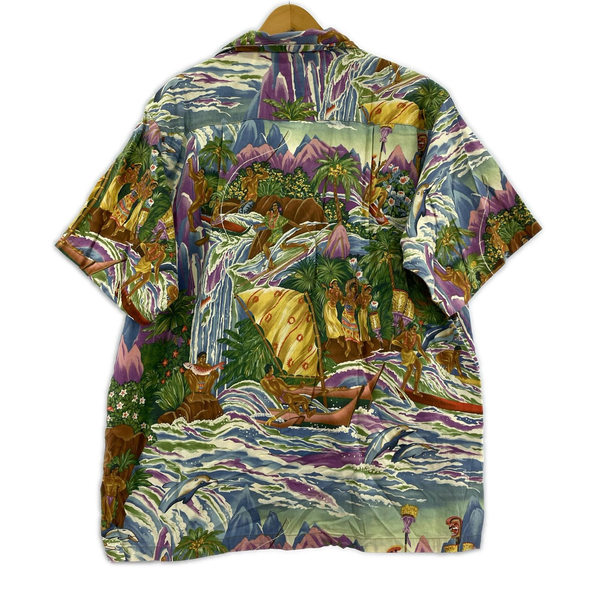 半袖シャツ pataloha メニュー柄 アロハシャツ L