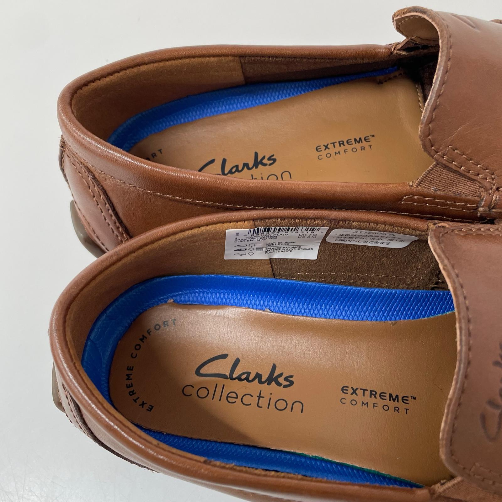 シューズ Clarks スリッポンローファーBR 25.5 ブラウン