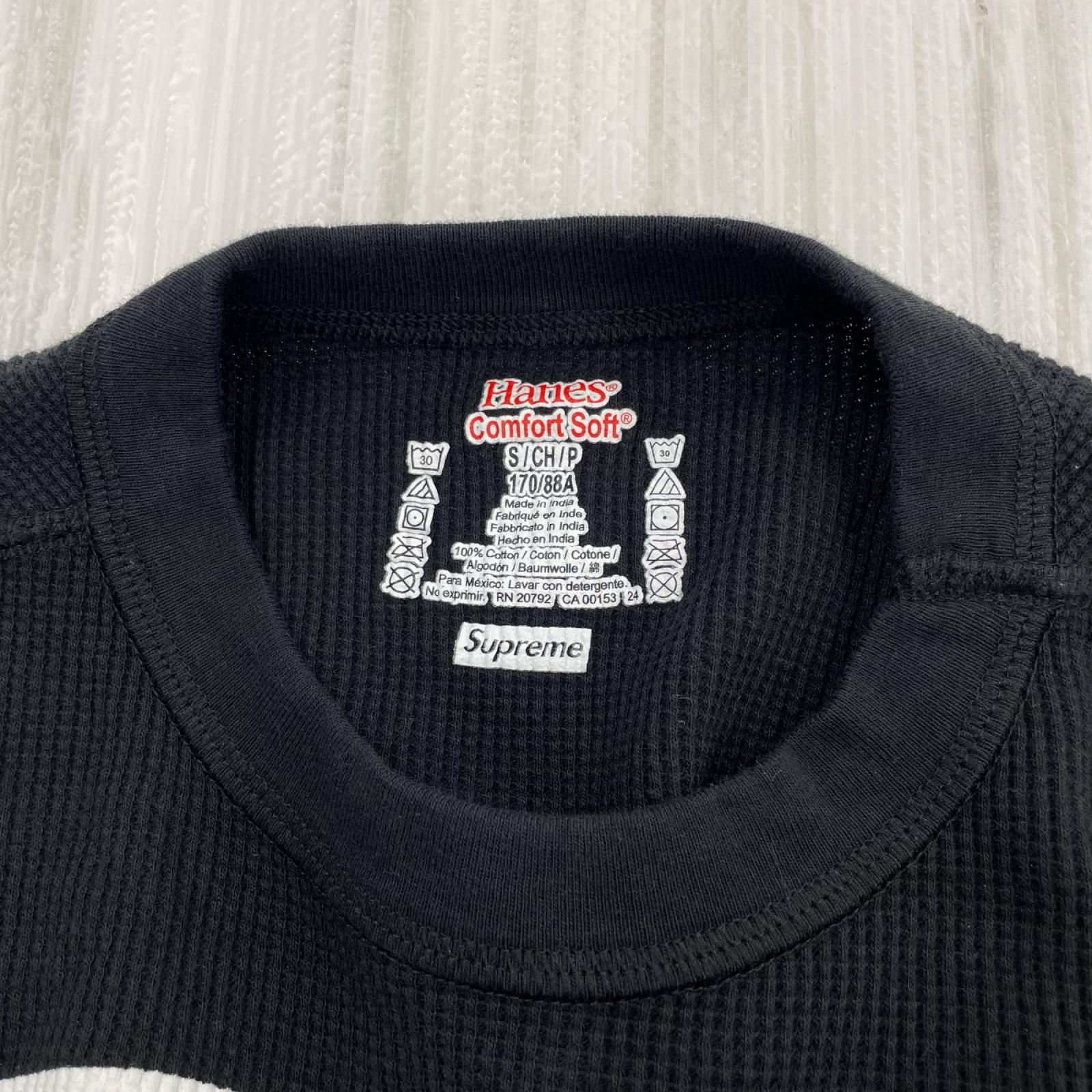 長袖Tシャツ Hanes Bones Thermal Crew/S/BLK S ブラック