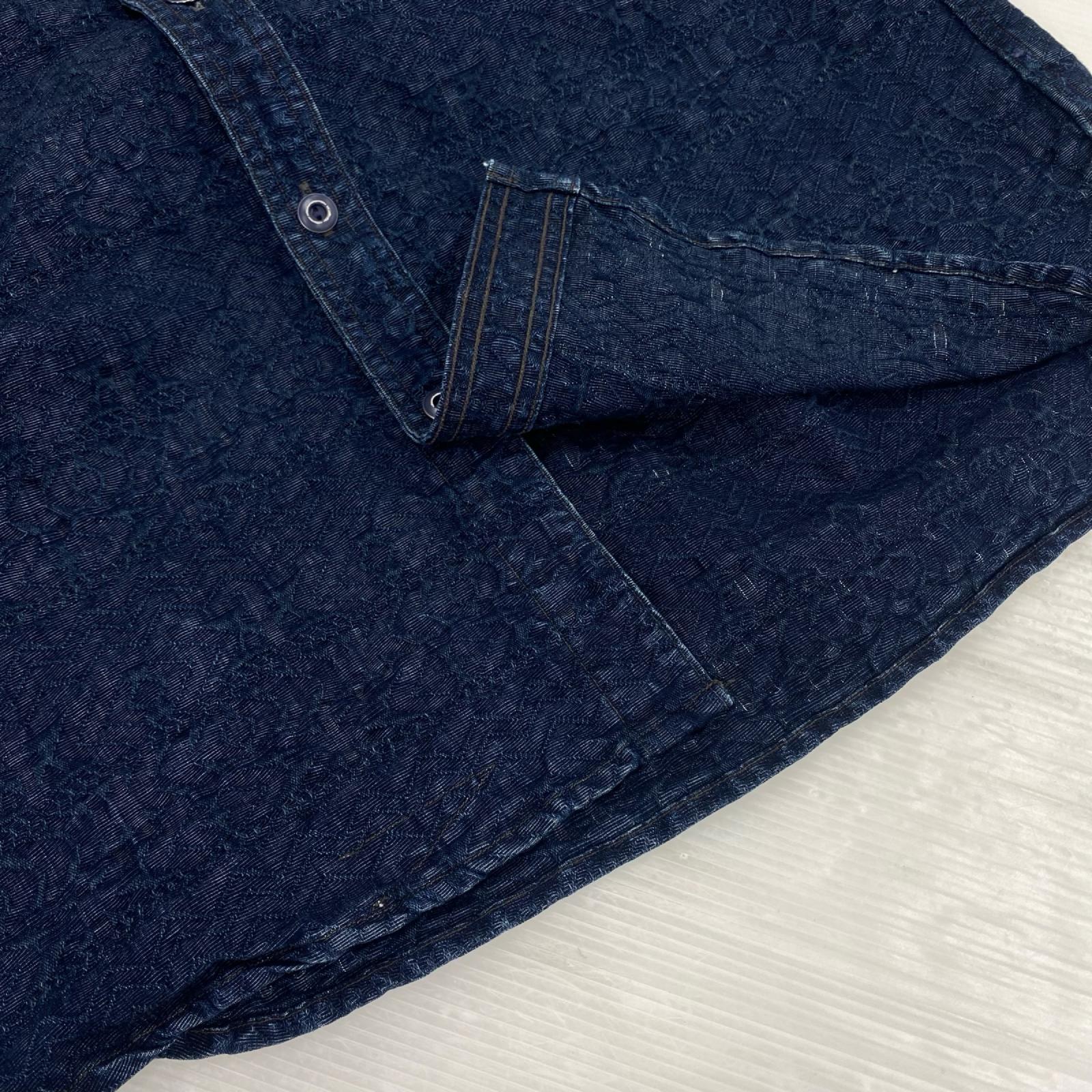 長袖シャツ ジャガード ショールカラーシャツ (M) 782943777001 M ネイビー
