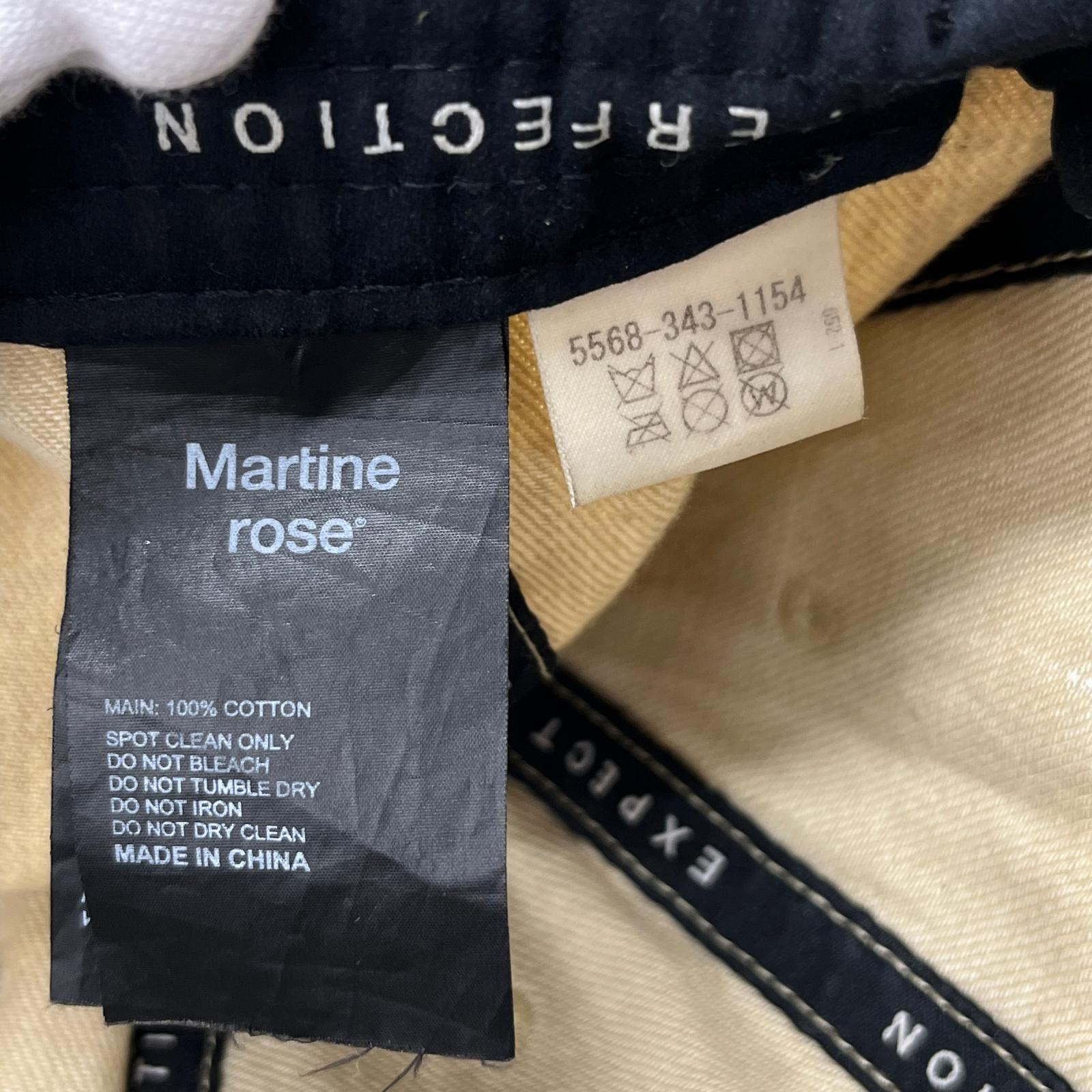 キャップ MARTINE ROSE Rolled 襤褸加工 刺繍キャップ アイボリー
