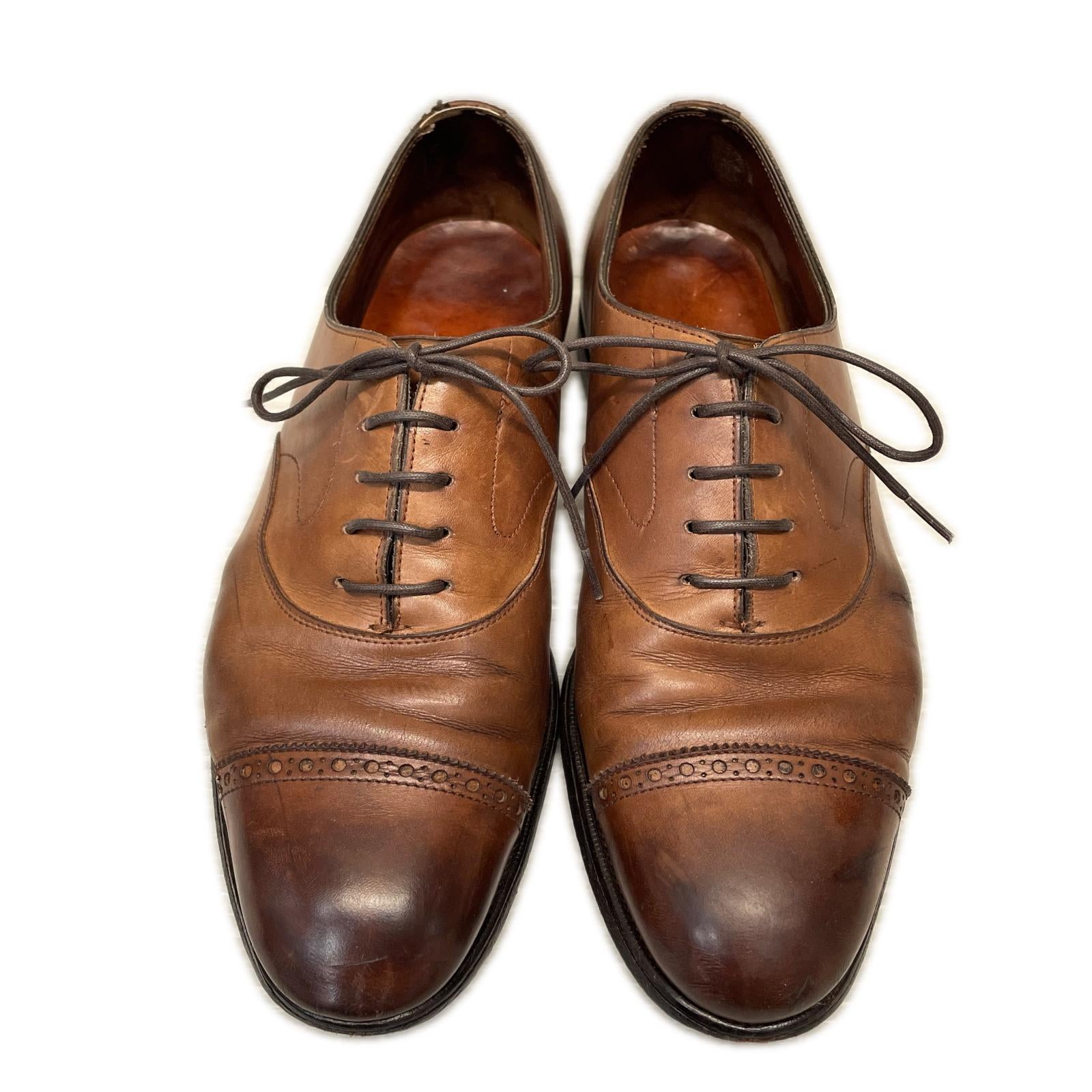 シューズ EDWARD GREEN キャップトゥメダリオンシューズ 7 1/2 茶色 26cm (US8 UK7 1/2 EU42)