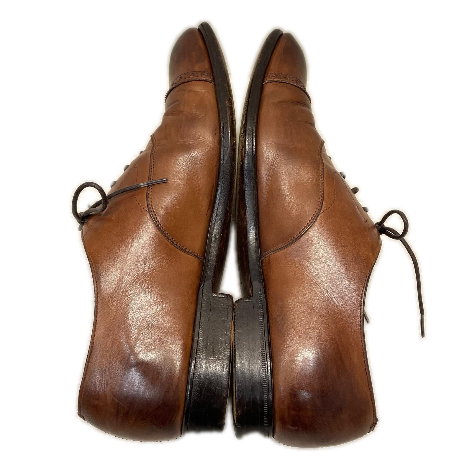 シューズ EDWARD GREEN キャップトゥメダリオンシューズ 7 1/2 茶色 26cm (US8 UK7 1/2 EU42)