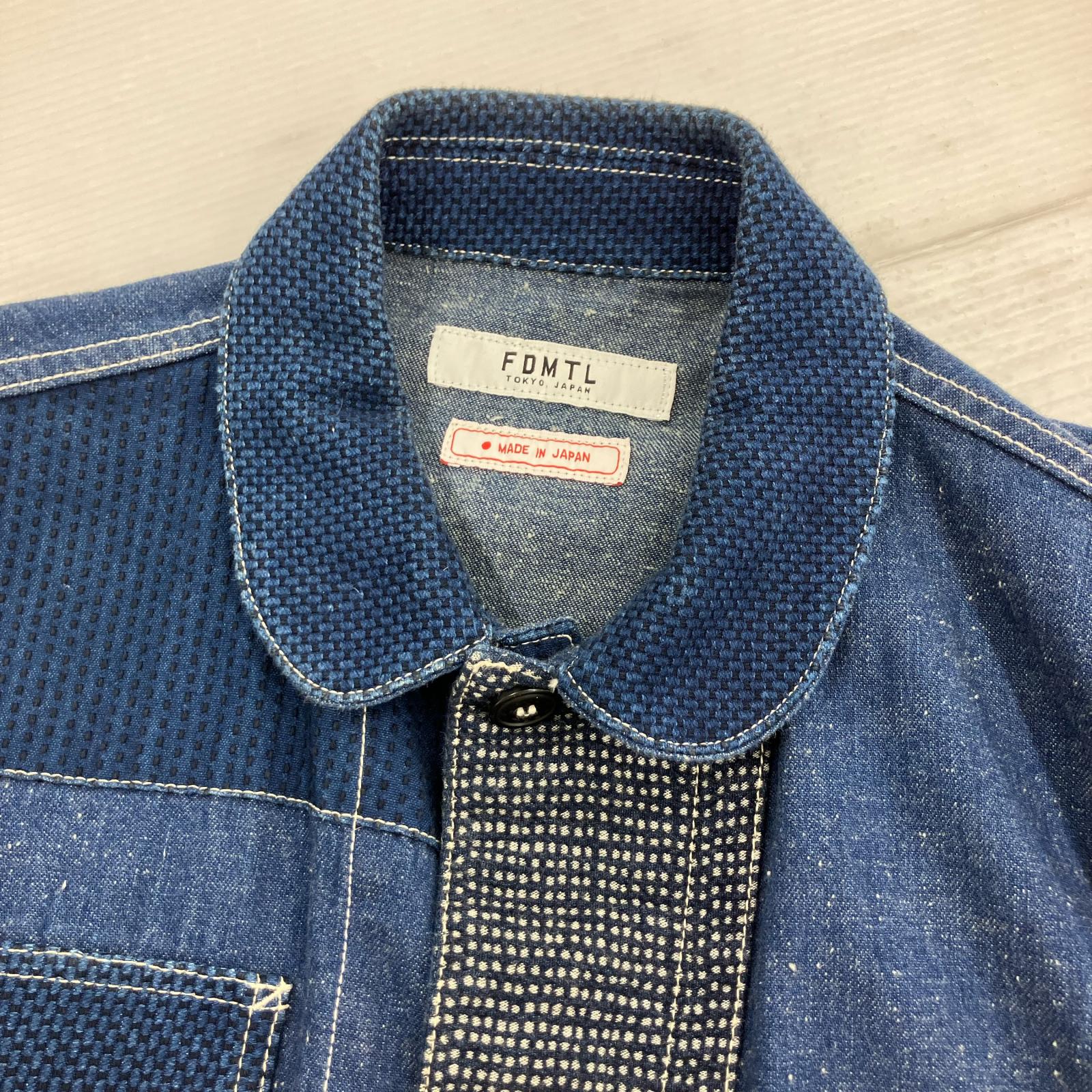 デニムジャケット FDMTL ファンダメンタル 刺し子 パッチワーク カバーオール(2) 2 ネイビー