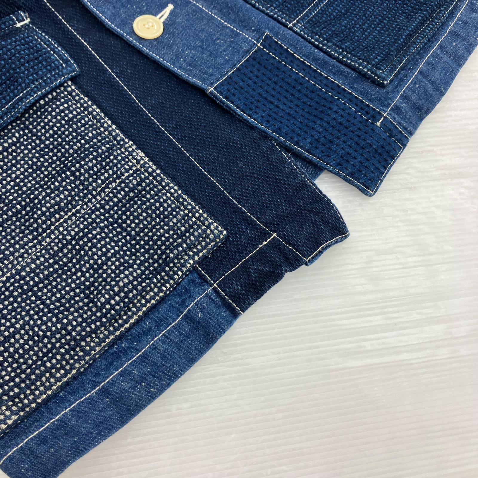 デニムジャケット FDMTL ファンダメンタル 刺し子 パッチワーク カバーオール(2) 2 ネイビー