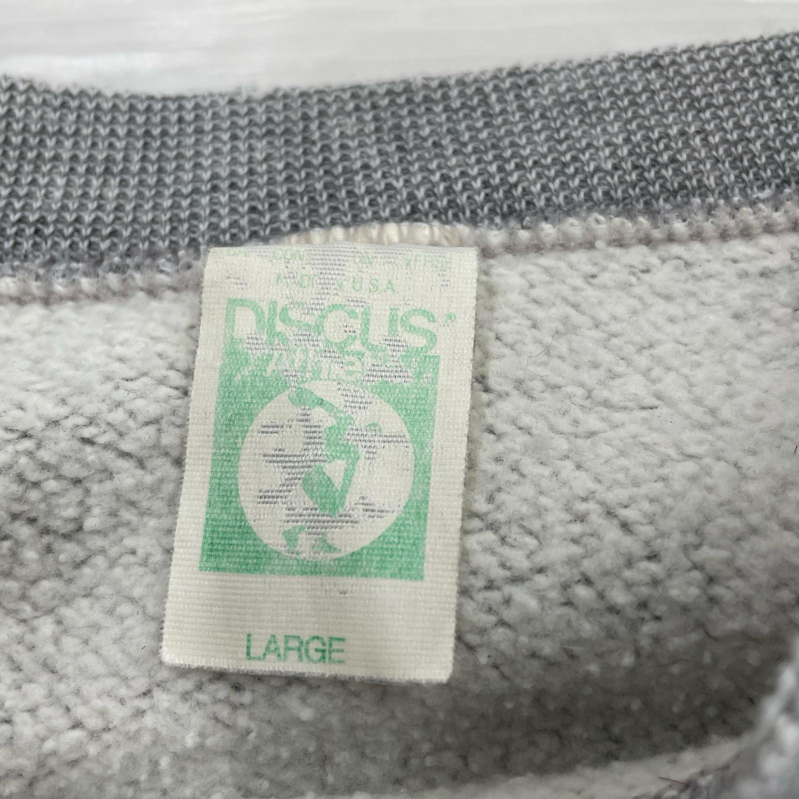 スウェット 80s USA製 DISCUS ラグラン グレー(L) L グレー