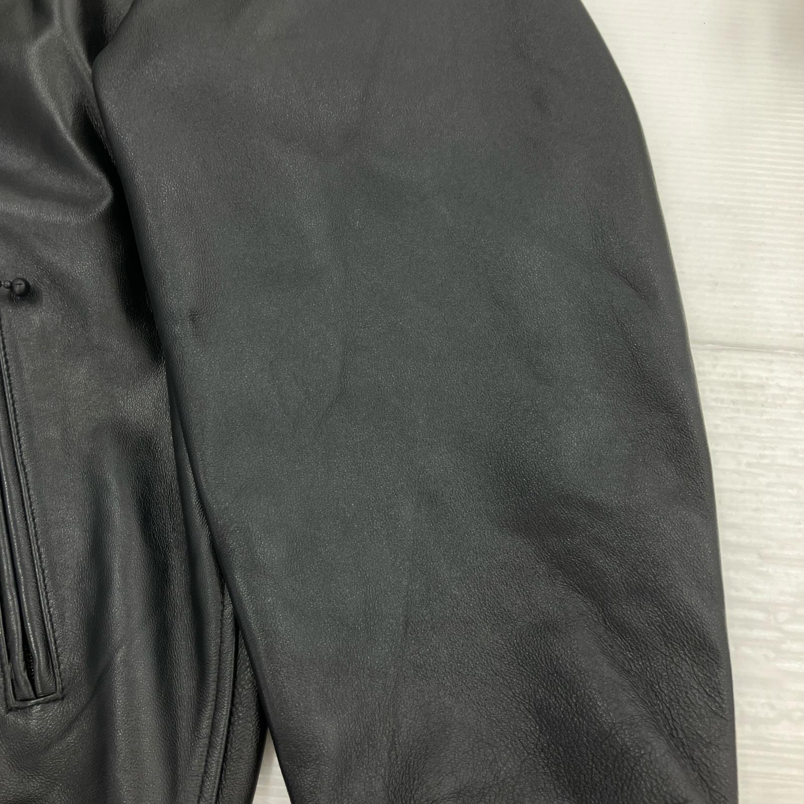 ジャケット フーデッドレザージャケット (XL) 783-3250081 ブラック