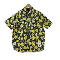 半袖シャツ ボタニカル柄S/Sシャツ L ブラック