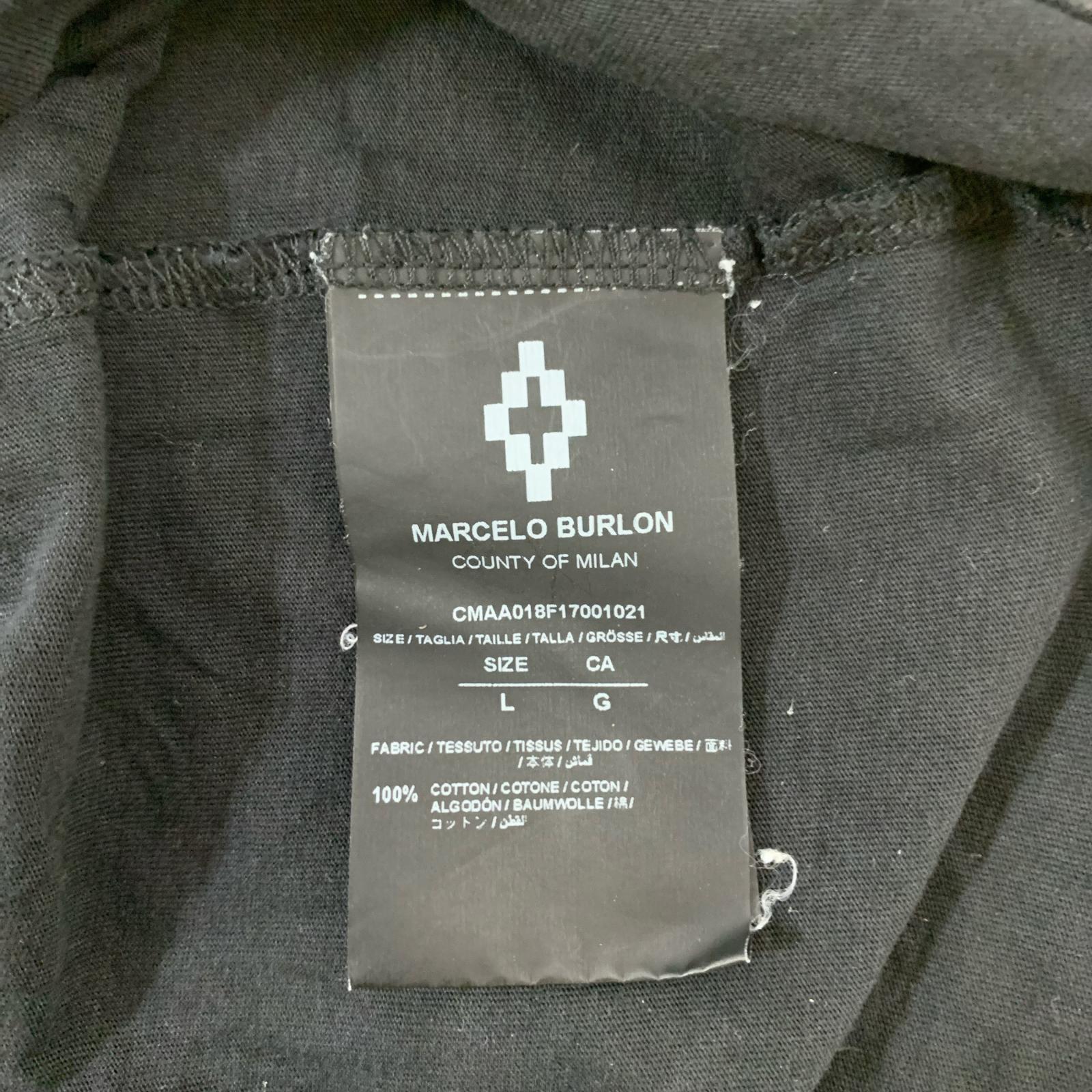 半袖Tシャツ MARCELO BURLON グラフィックプリントTee L ブラック L ブラック