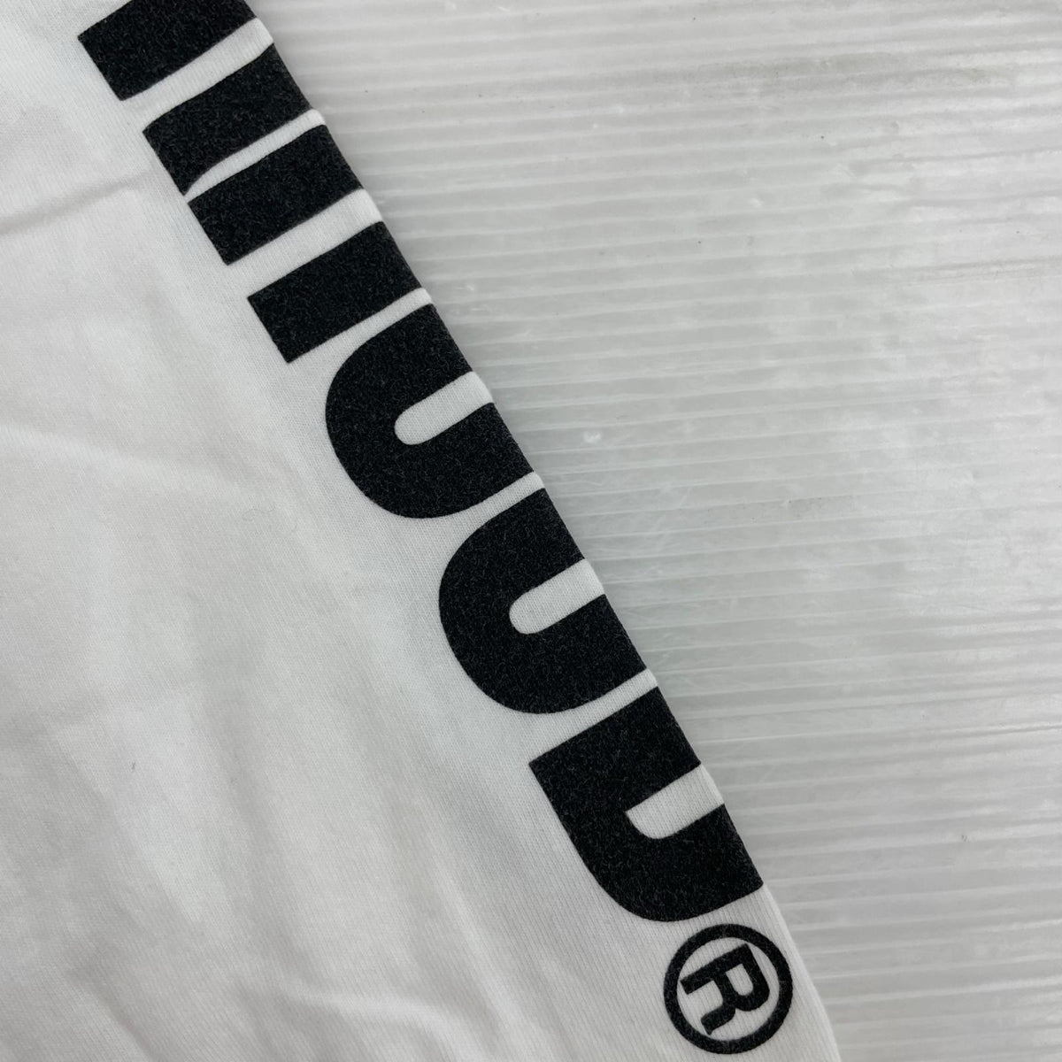 長袖Tシャツ 袖ロゴデザイン 白 (L) L ホワイト