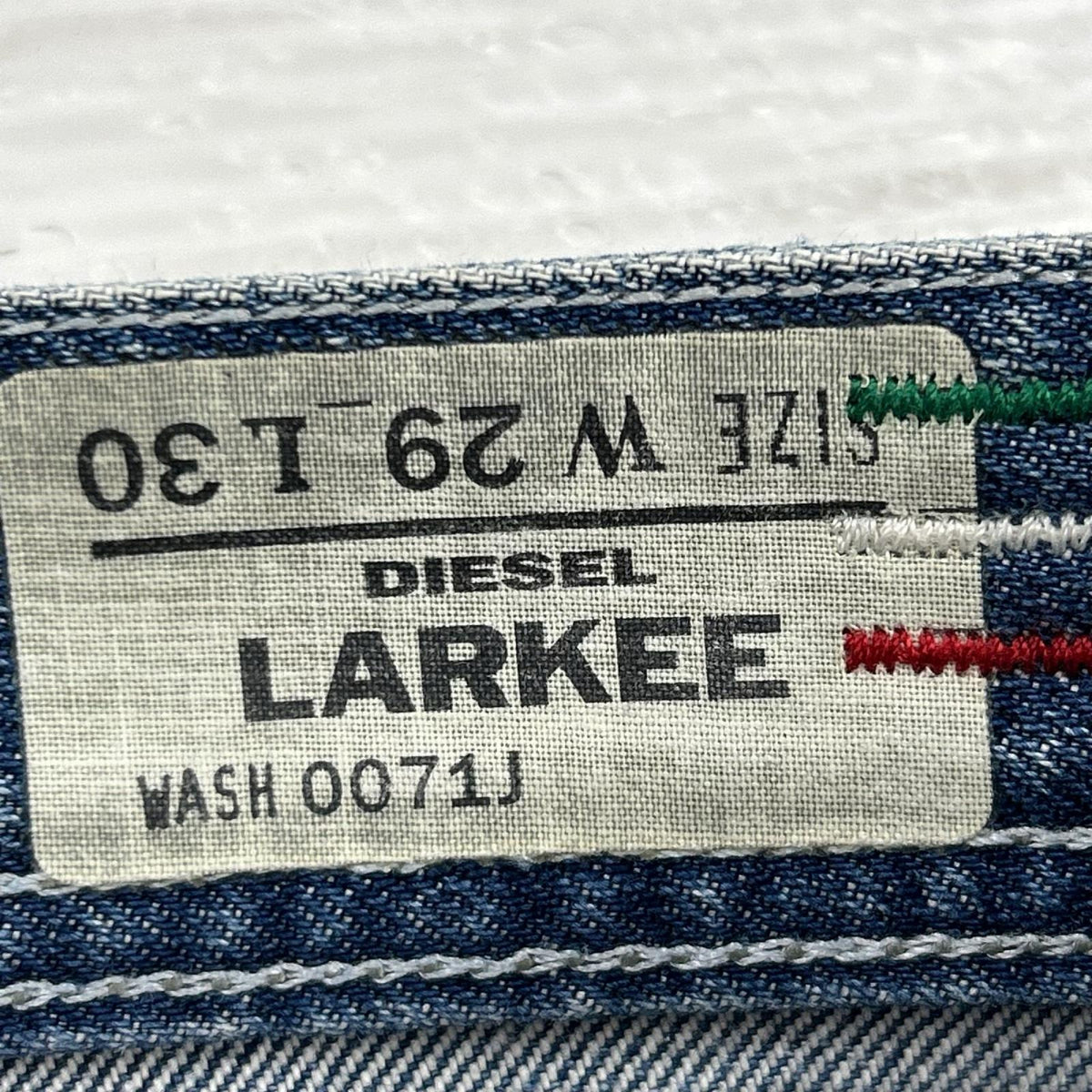 デニムパンツ LARKEE ダメージ加工 (33) 29 ネイビー