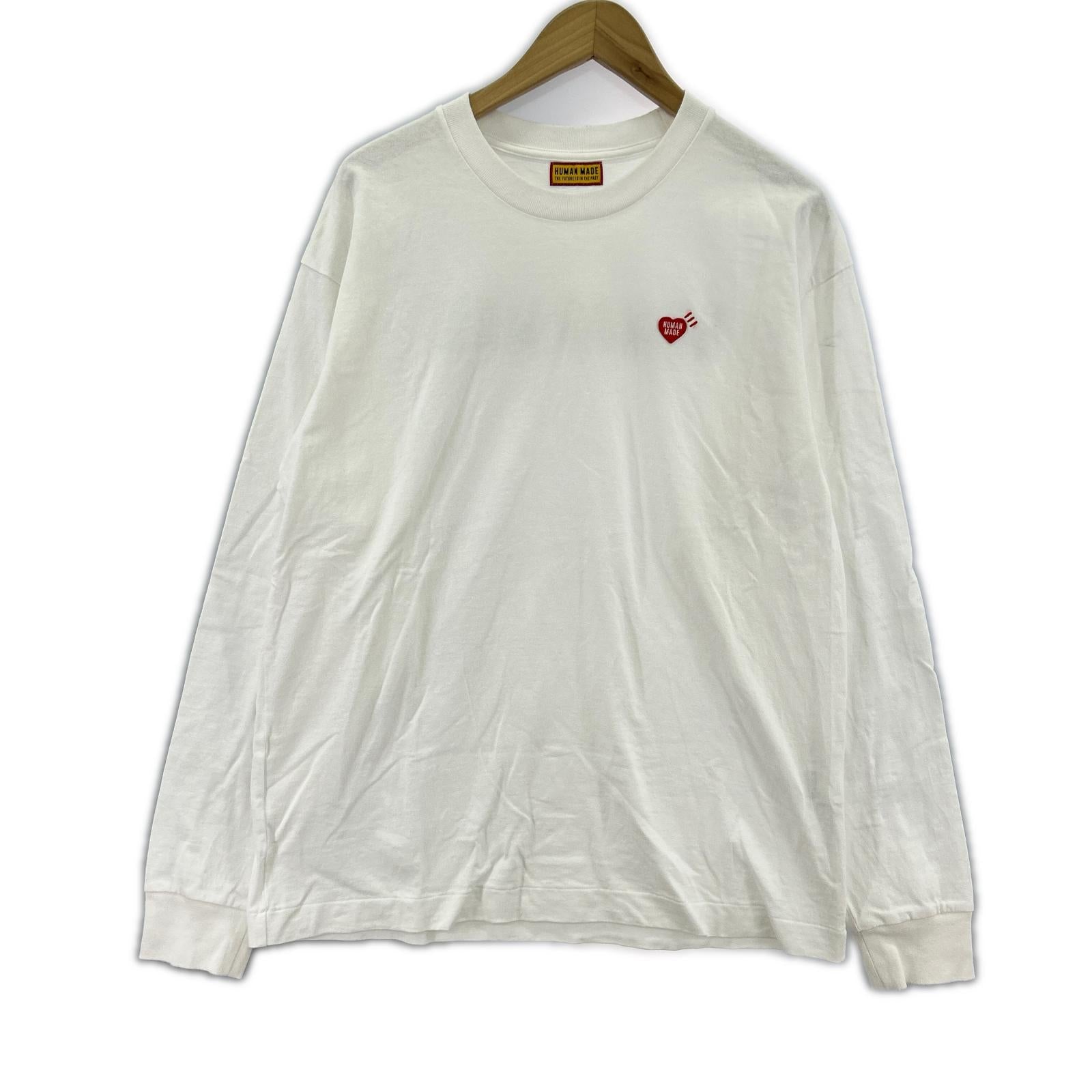 長袖Tシャツ HEART BADGE L/S T-SHIRT 白 (L) L ホワイト