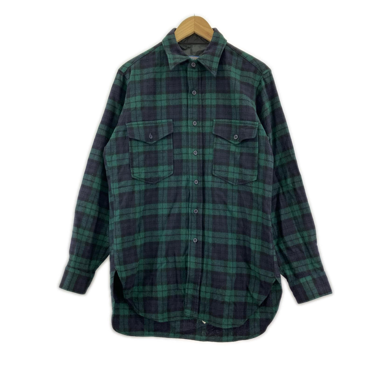 長袖シャツ 70s ボードシャツ ブラックウォッチ (M) M グリーン