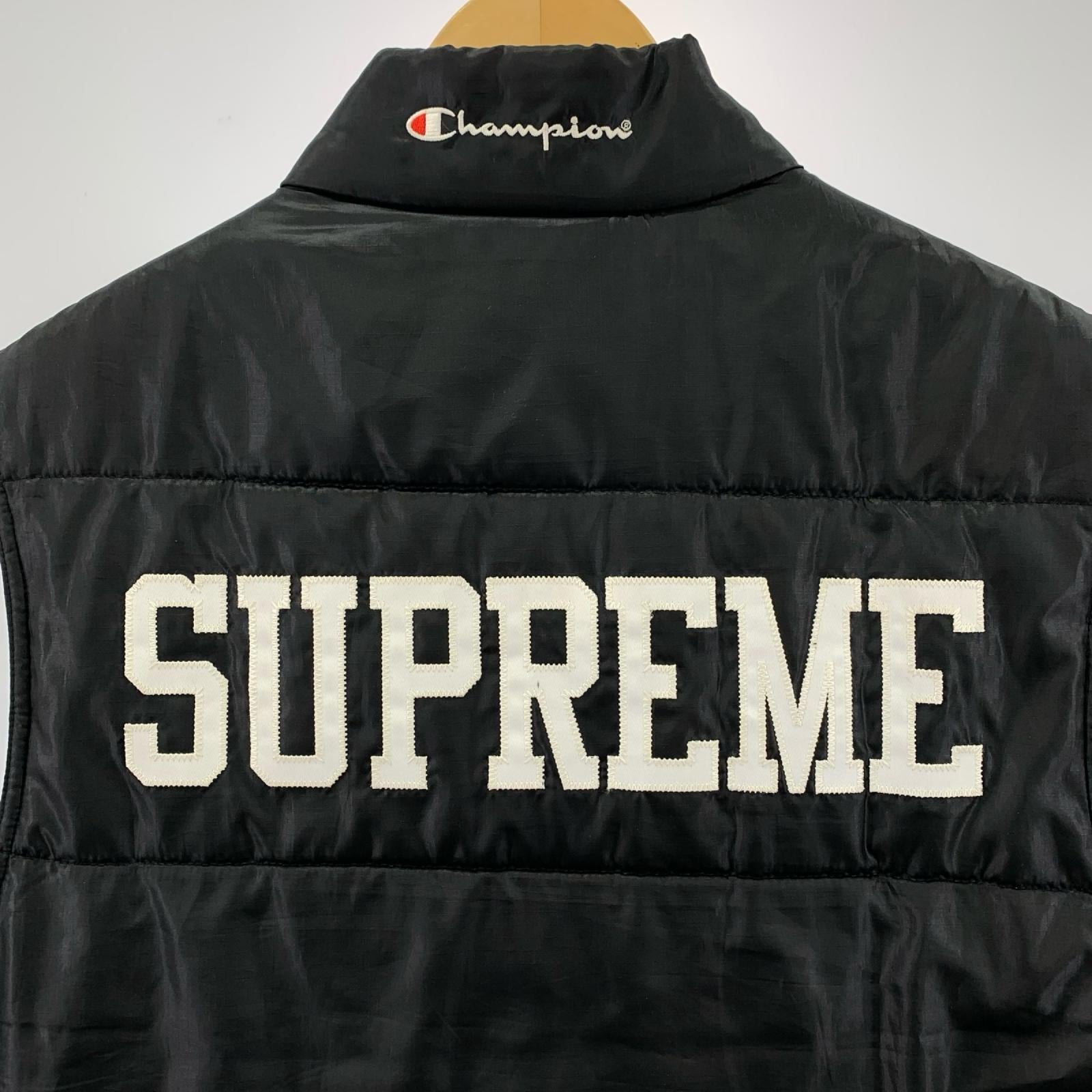 ジャケット Champion 中綿ベスト M 黒 M ブラック