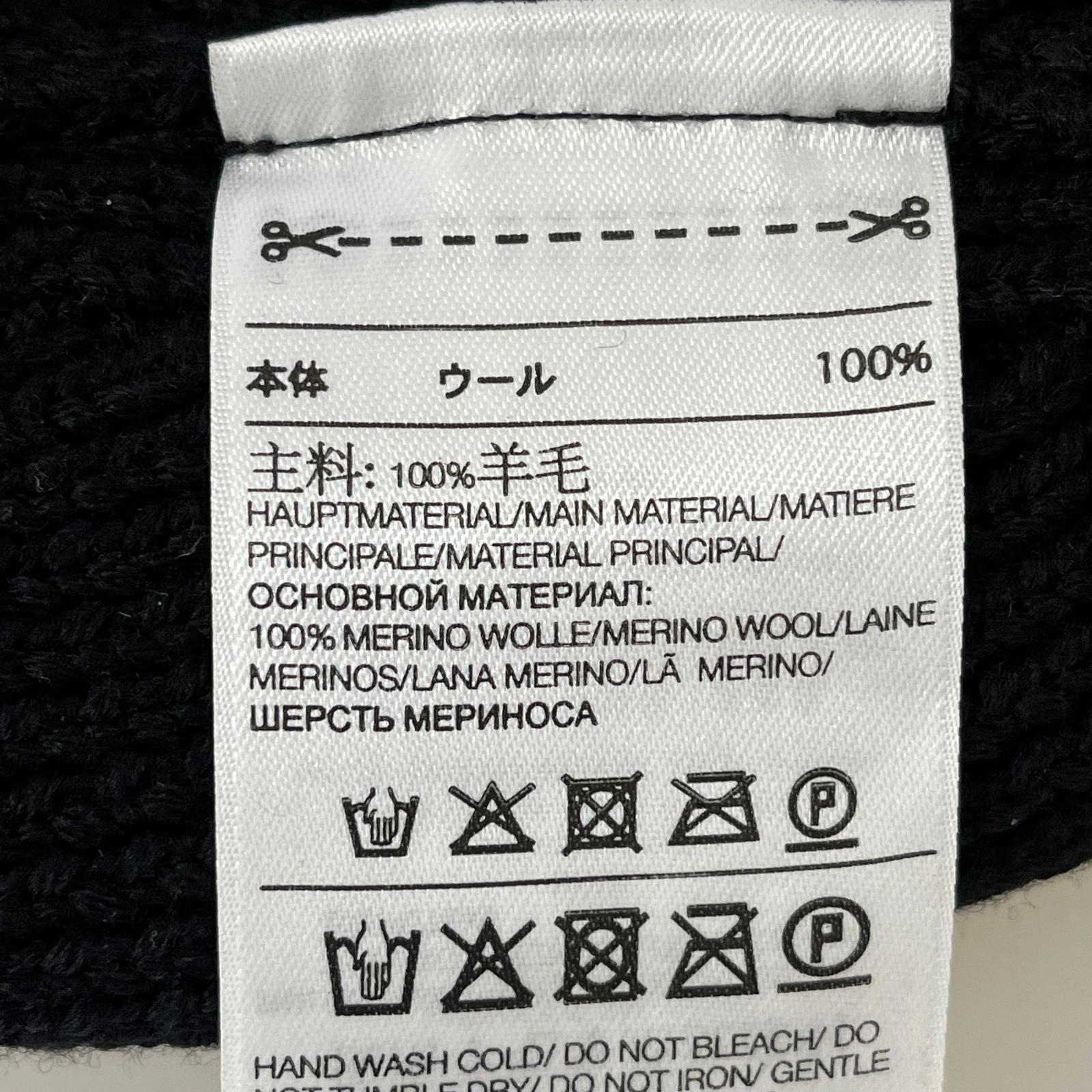 キャップ ゴムロゴ ニット帽 黒 ブラック