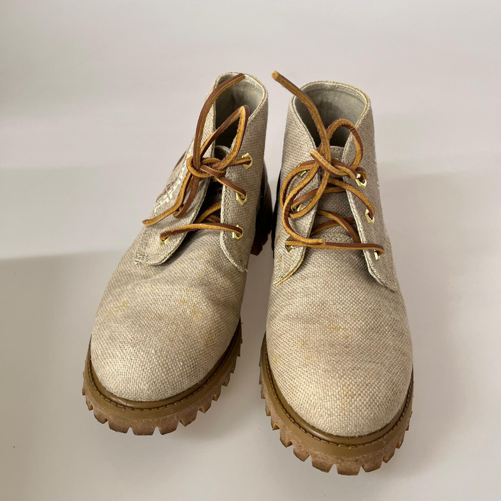 ブーツ Timberland キャンバス チャッカブーツ ベージュ