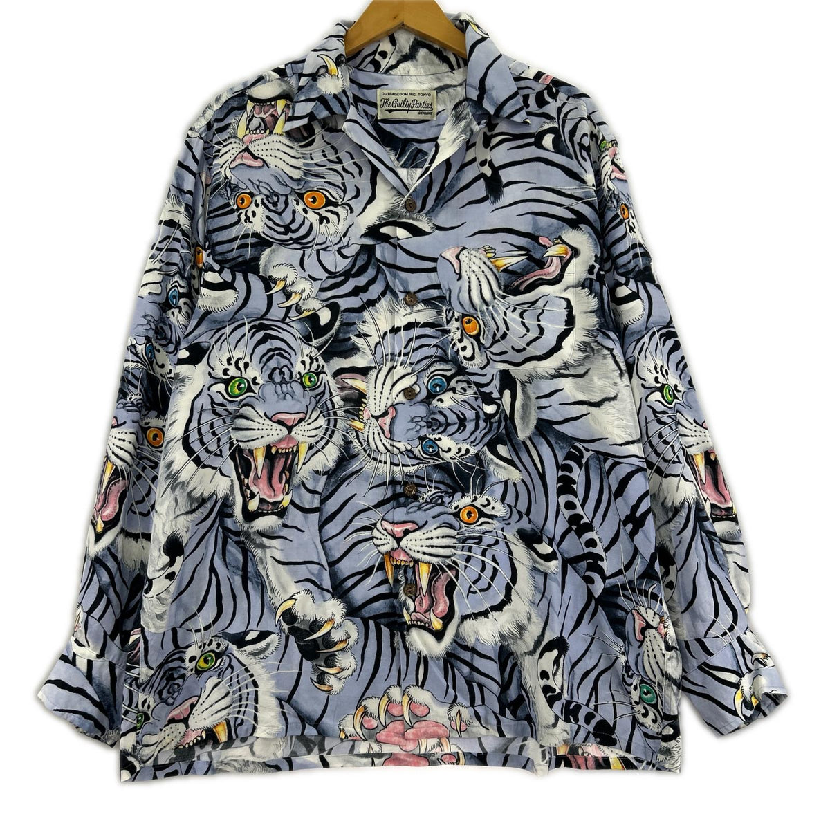 長袖シャツ TIM LEHI HAWAIIAN SHIRT L/S/百虎/サイズM M ブルー