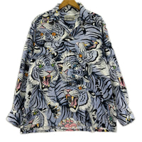 長袖シャツ TIM LEHI HAWAIIAN SHIRT L/S/百虎/サイズM M ブルー