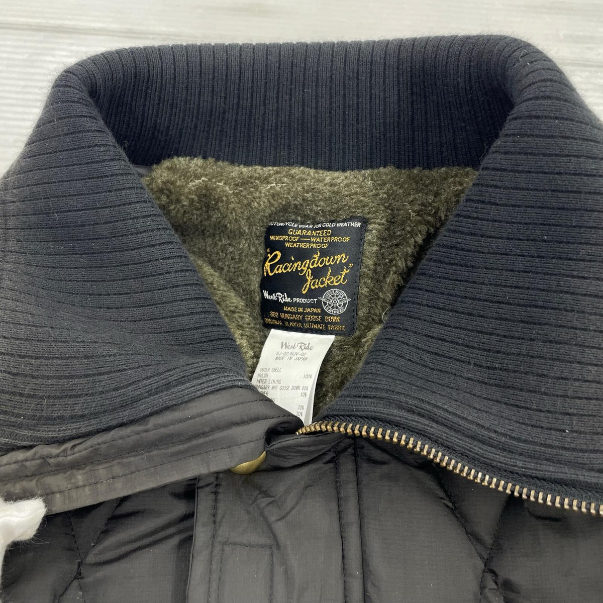 ライダースジャケット RACING DOWN JACKET (M) M カーキ