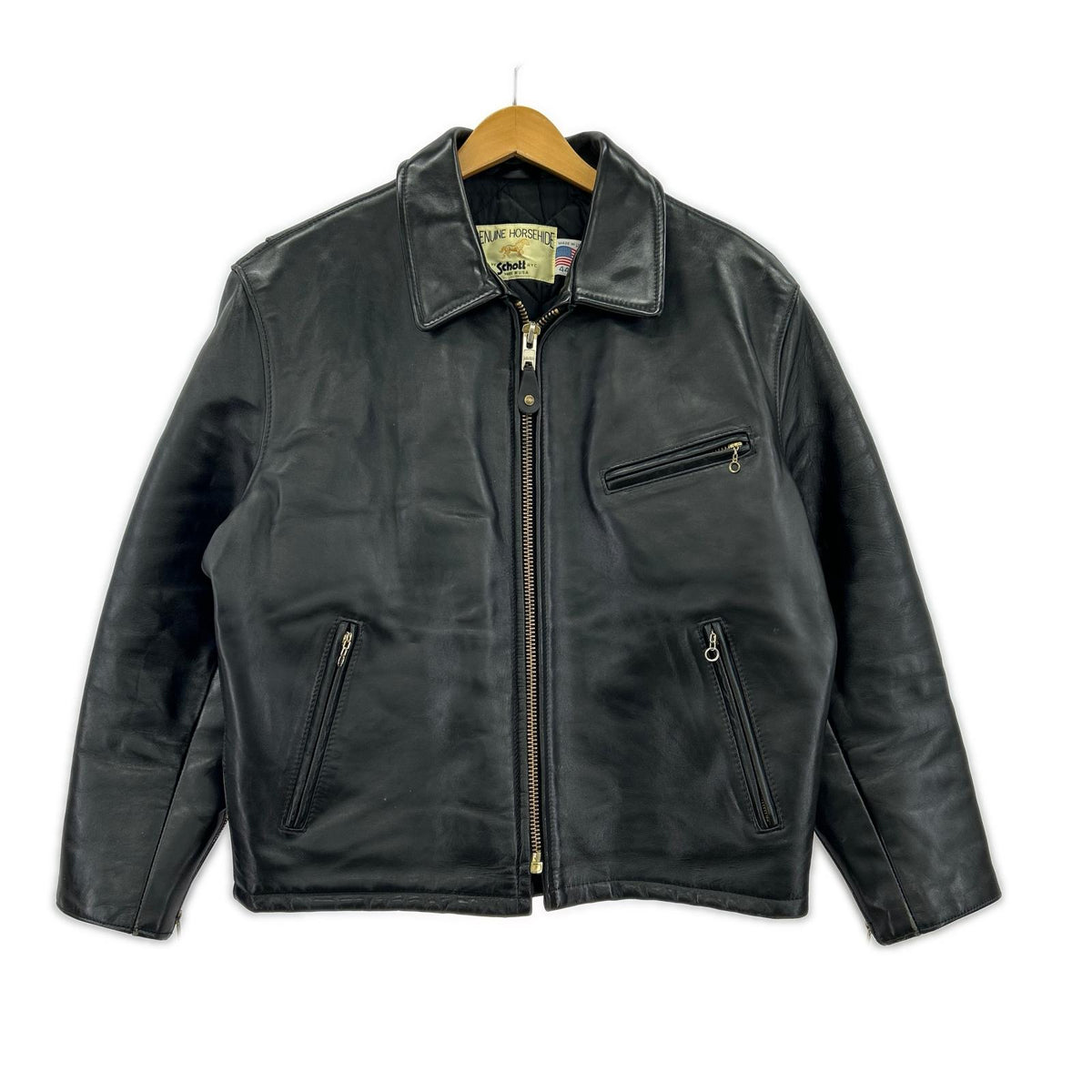 レザージャケット Horsehide Casual Racer Jacket(44) 44 ブラック
