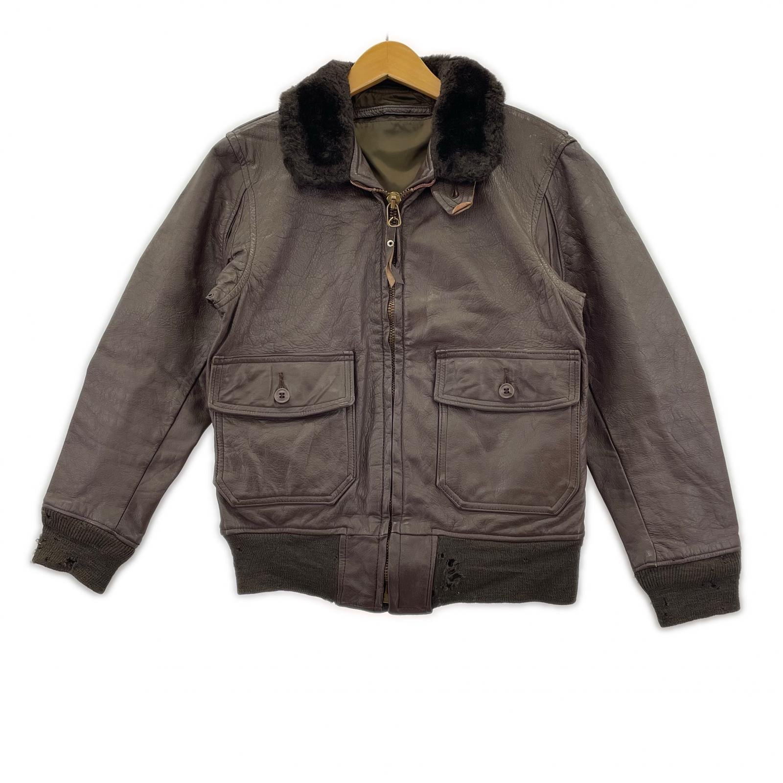 ミリタリージャケット U.S.NAVY G-1 scovillZIP ブラウン