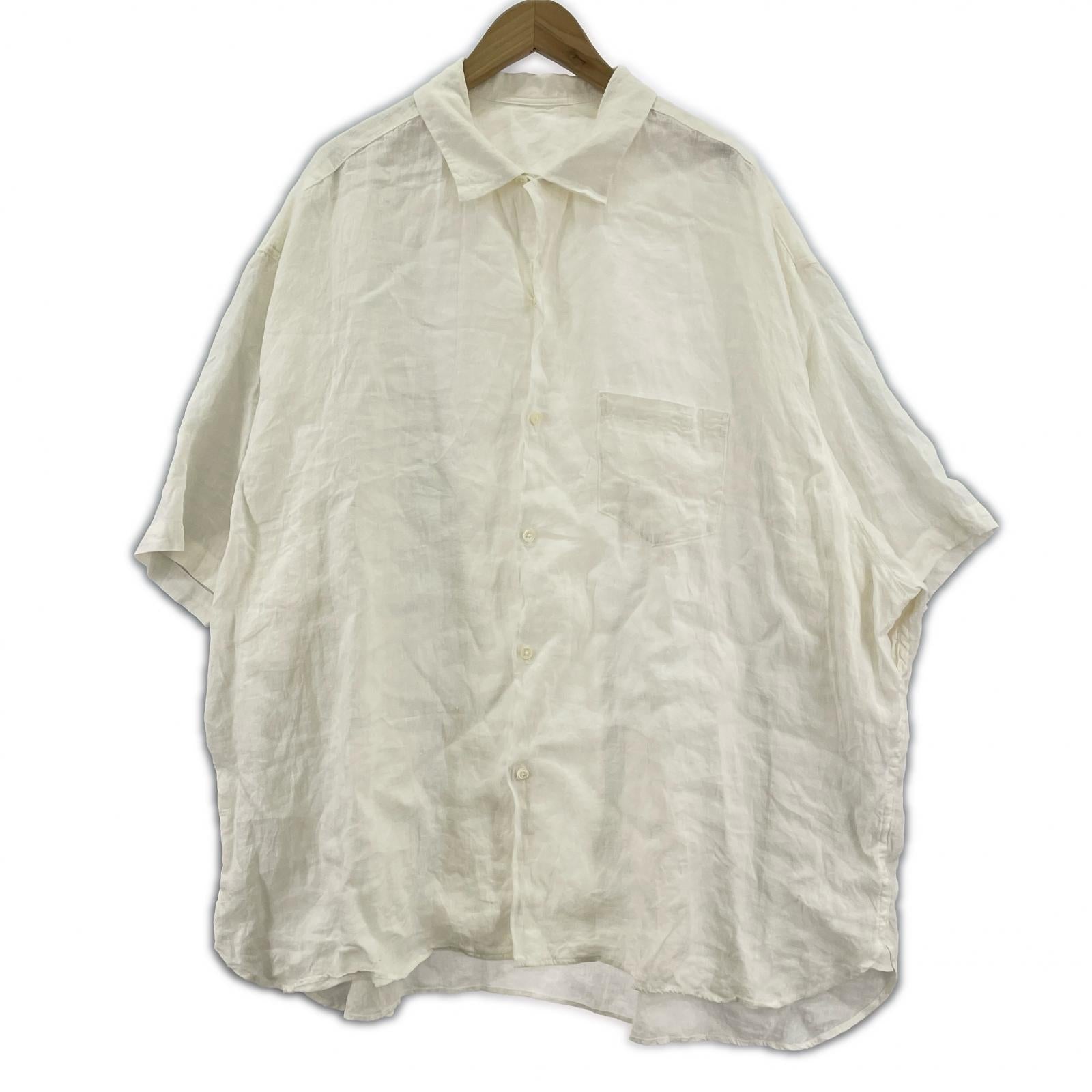 半袖シャツ Linen Open Collar Shirt (F) フリー ホワイト