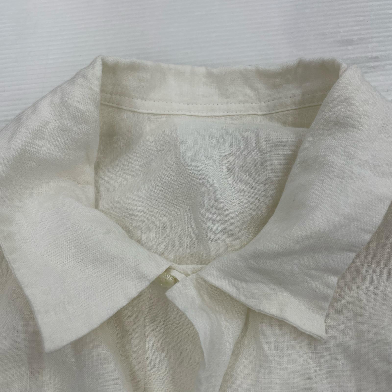 半袖シャツ Linen Open Collar Shirt (F) フリー ホワイト
