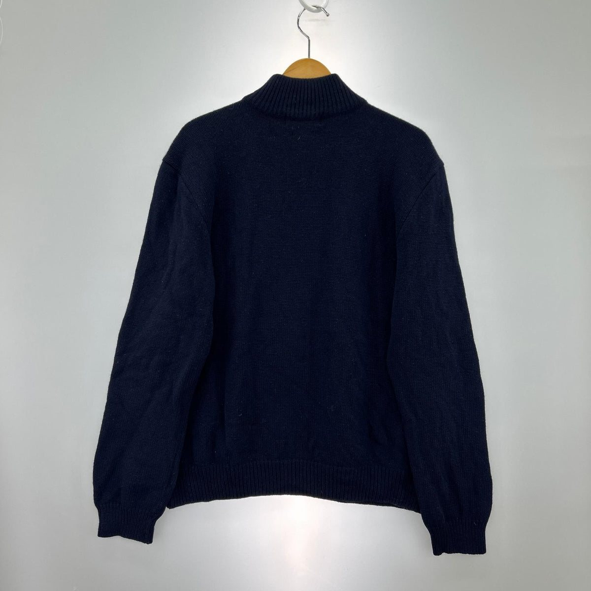 ニット LAMB WOOL ハーフジップ 紺 (LL) LL ネイビー