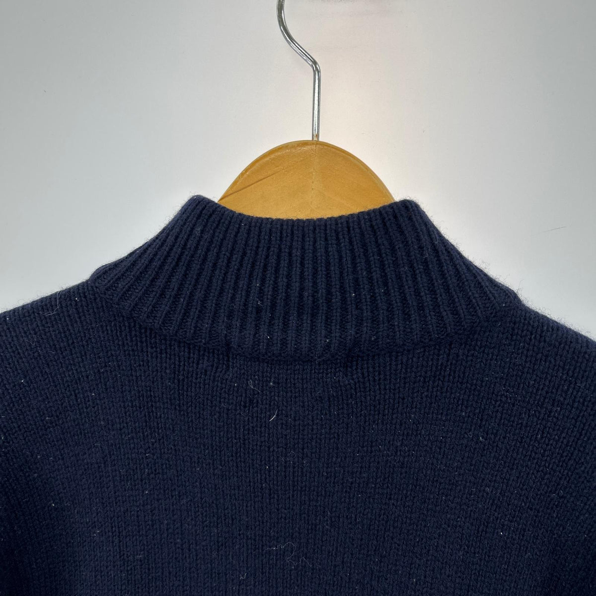 ニット LAMB WOOL ハーフジップ 紺 (LL) LL ネイビー
