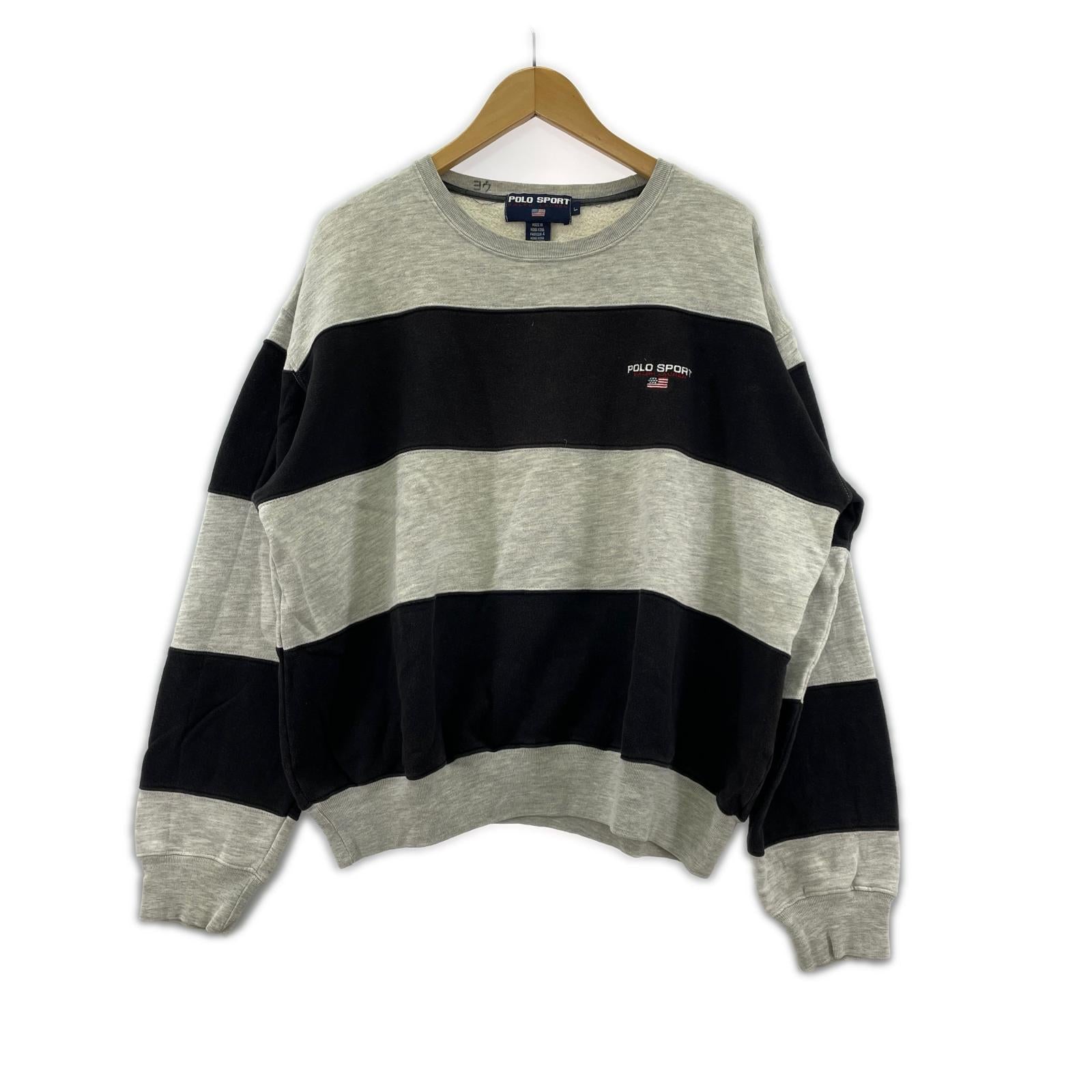 スウェット 90s POLO SPORT ボーダー (L) L