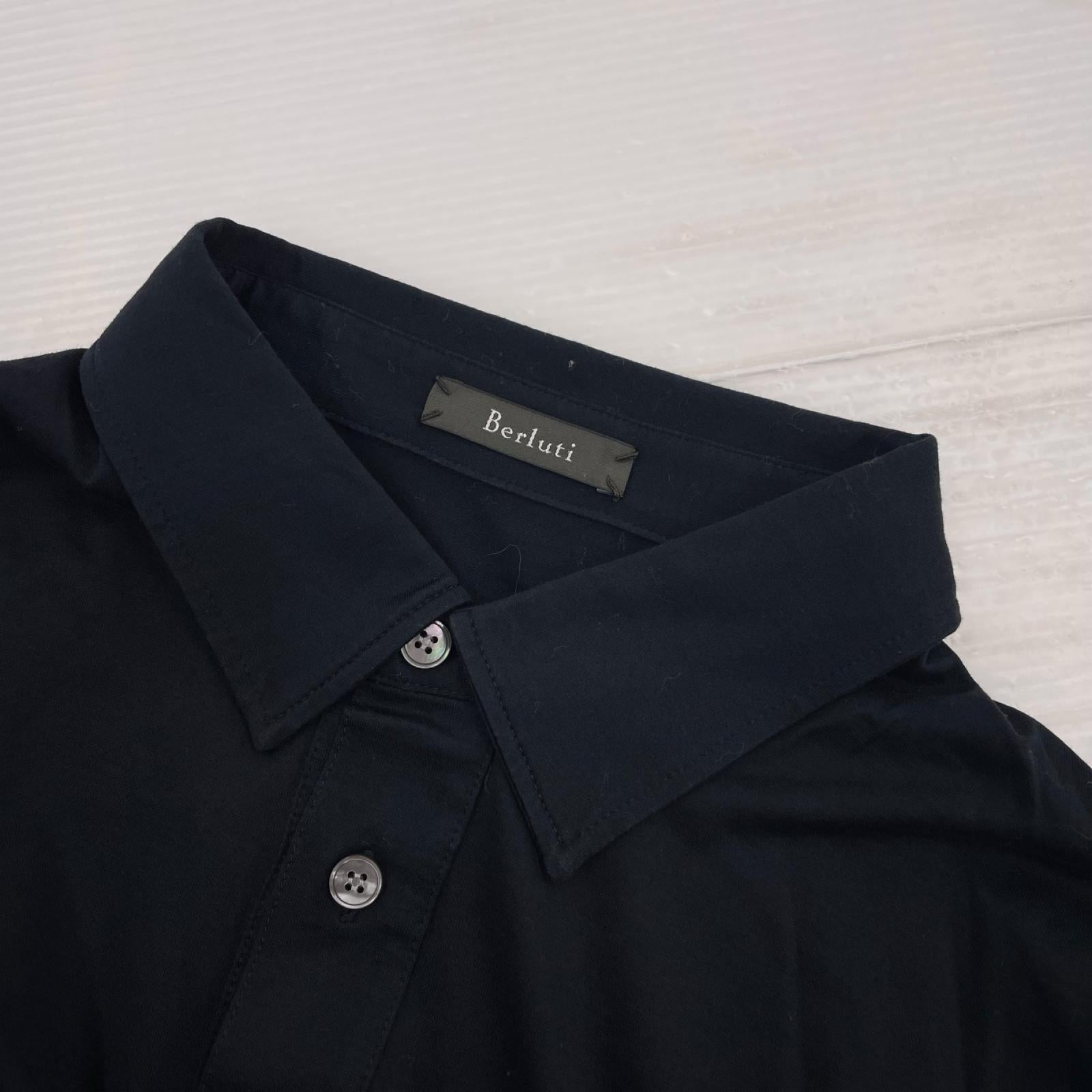 ポロシャツ Berluti ポロシャツ 46 黒 ブラック