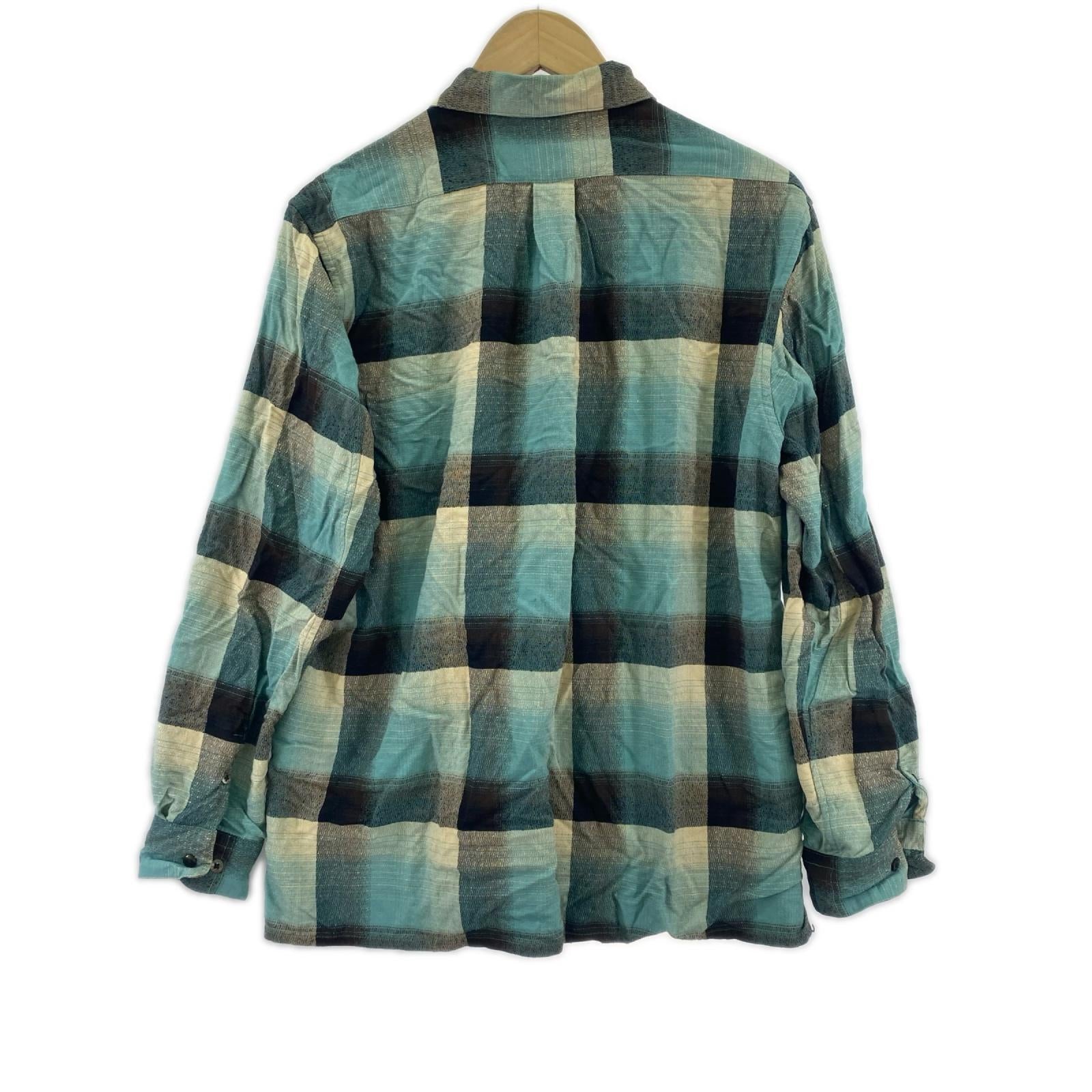 長袖シャツ RAYON OMBRE PLAID OPEN COLLAR BLOUSE 1 1