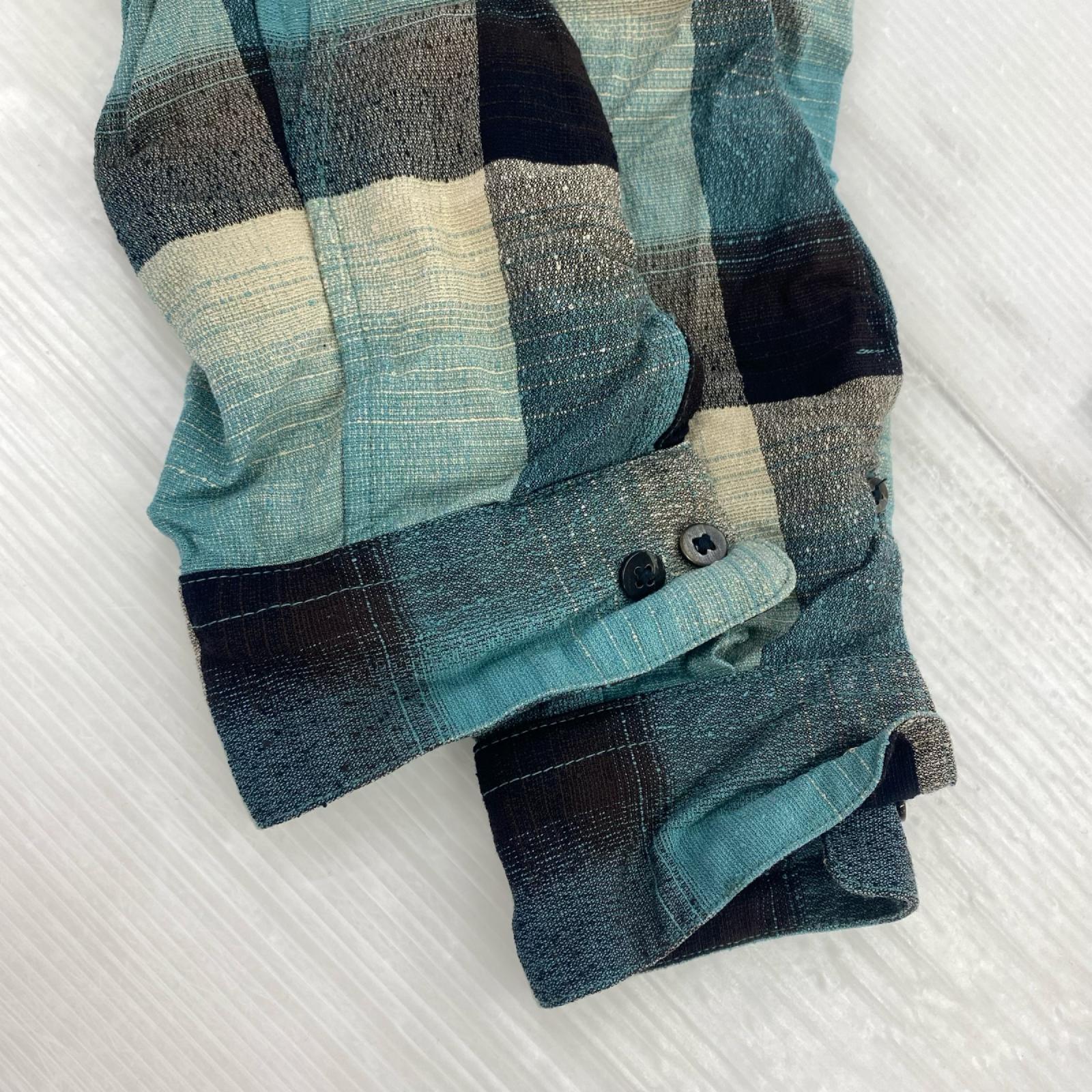 長袖シャツ RAYON OMBRE PLAID OPEN COLLAR BLOUSE 1 1