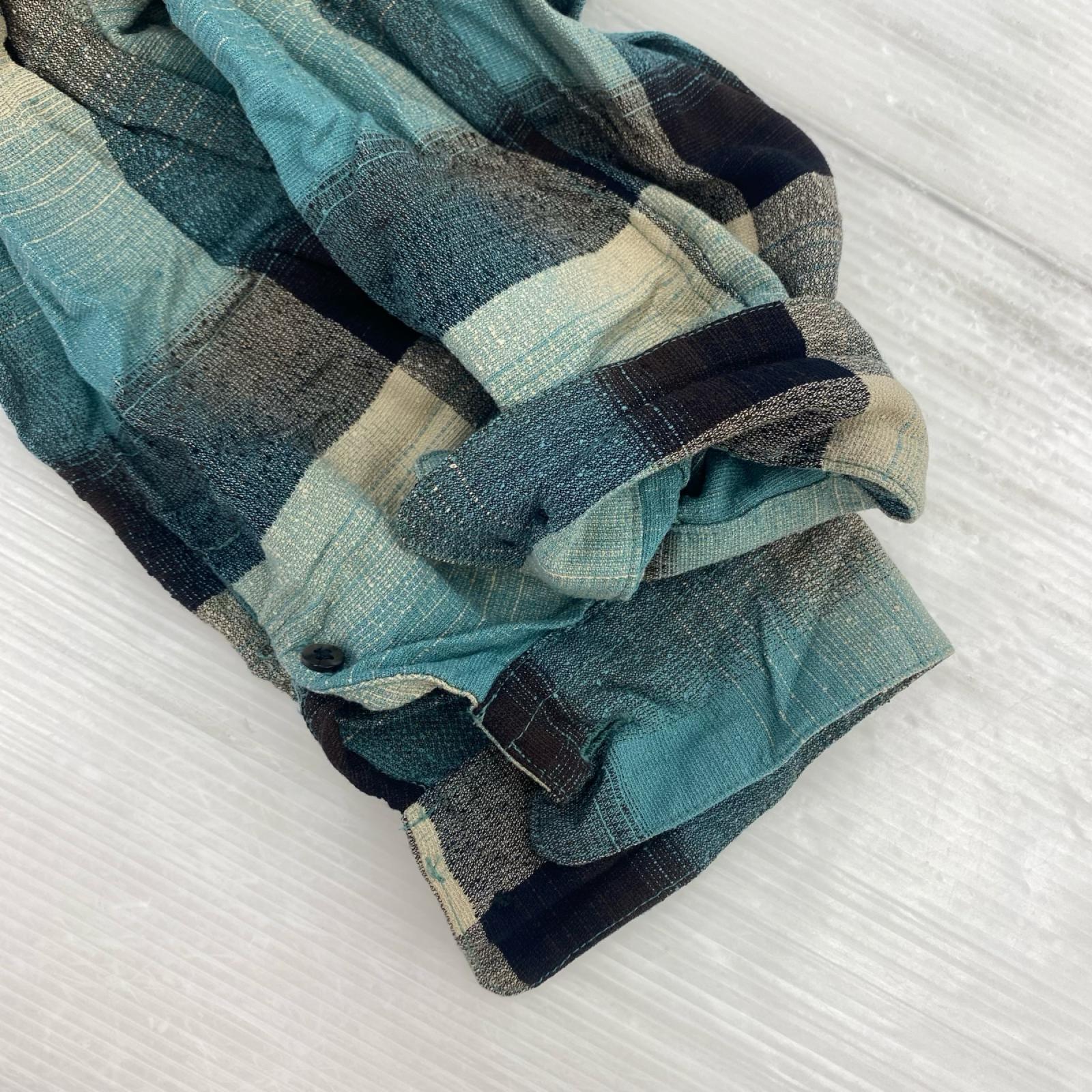 長袖シャツ RAYON OMBRE PLAID OPEN COLLAR BLOUSE 1 1